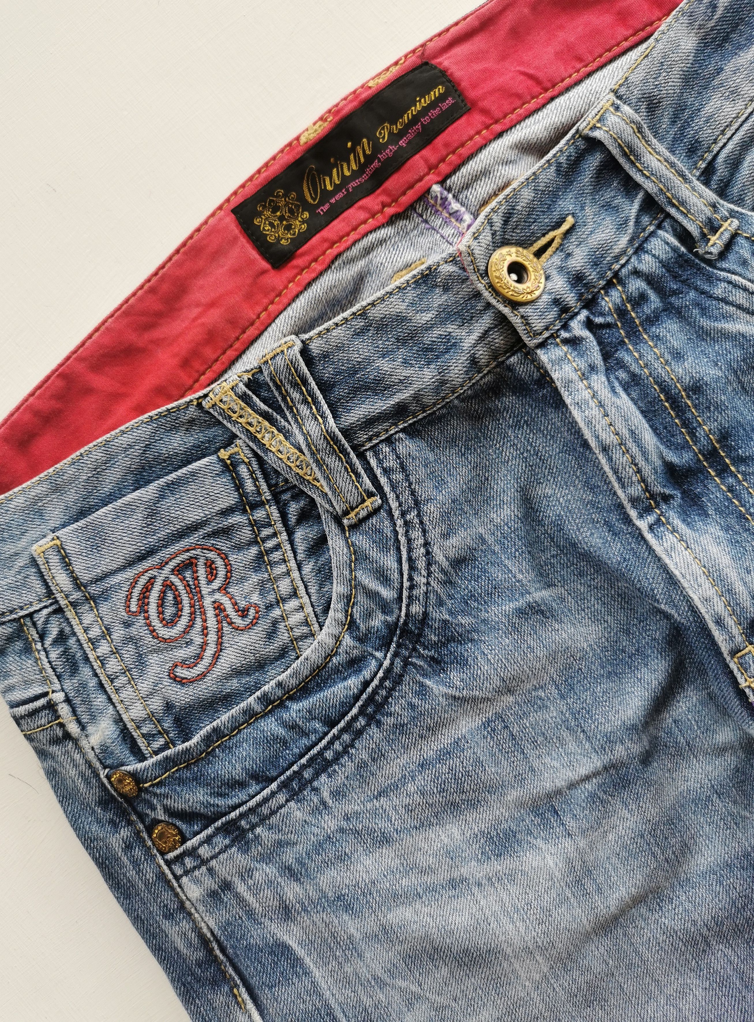 Hysteric Glamour Rare Flare ORIRINS Embroidery Skull Back Pocket Jeans Size US 32 / EU 48 - 3 Thumbnail