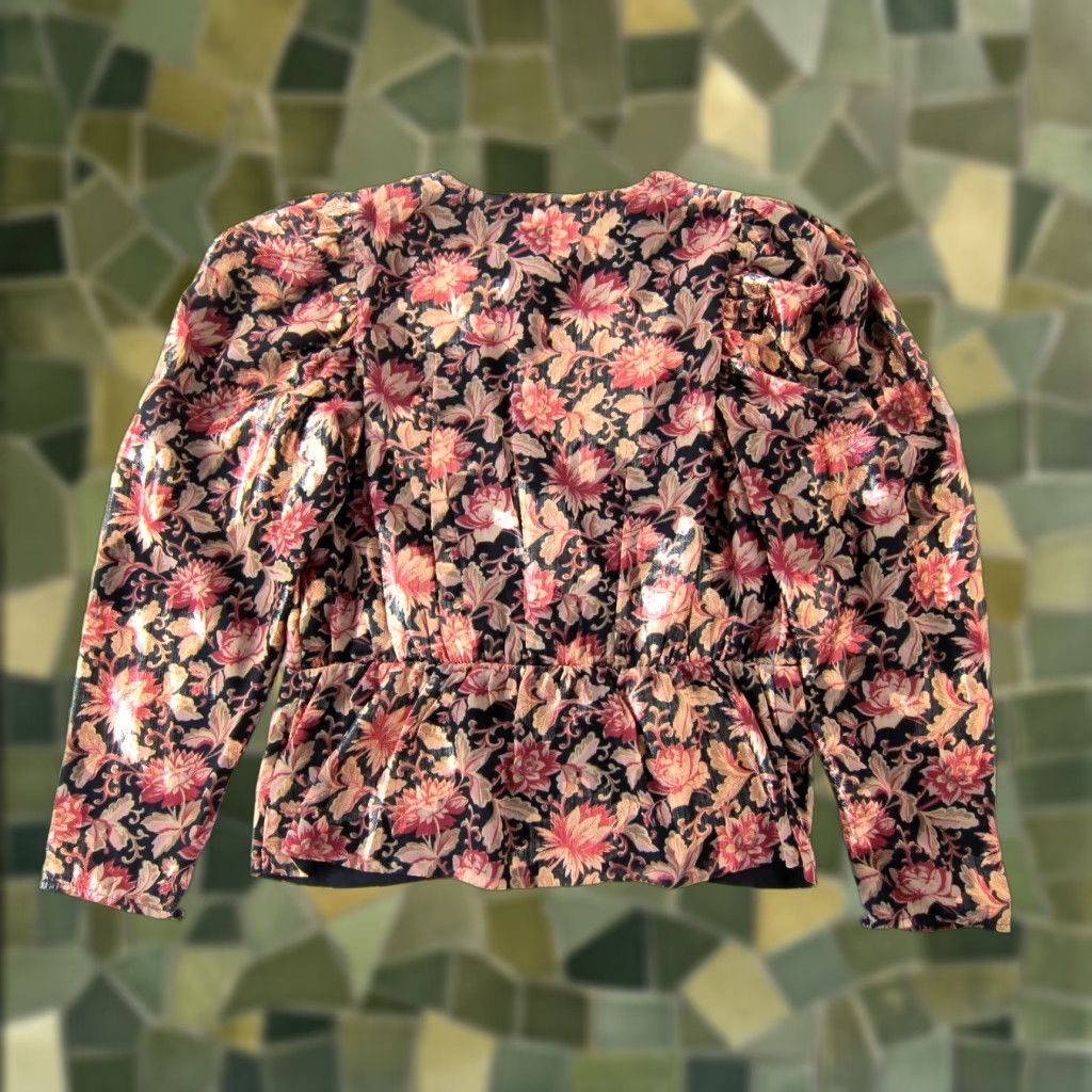 Express NWT EXPRESS Blouse Express Black Pink Metallic Gold V-Neck Long Sleeve Wrap Large Pink Floral Blouse Women Size L / US 10 / IT 46 - 1 Thumbnail