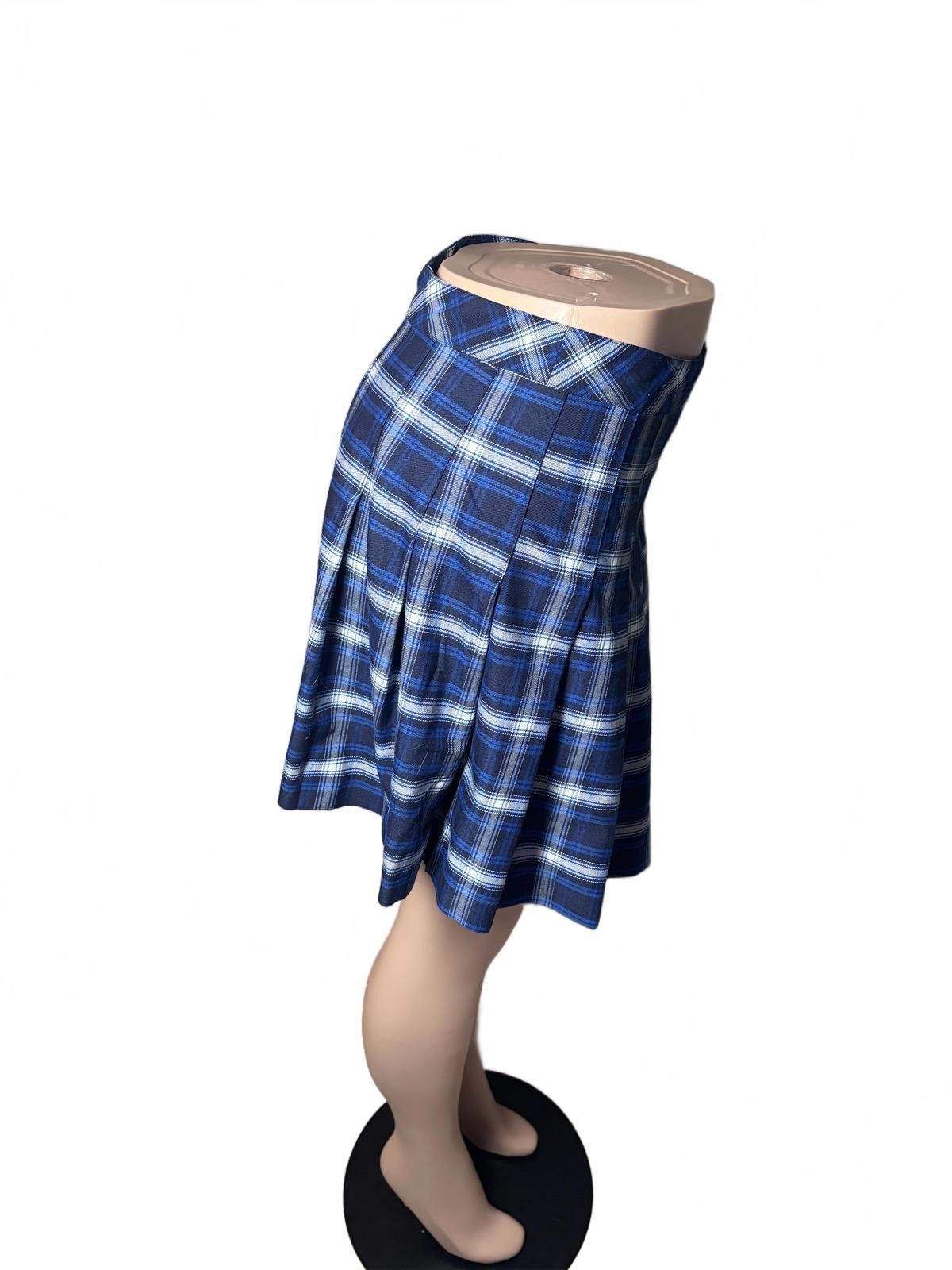 The Unbranded Brand Y2kBlue Plaid Pleated MiniSkirt/Preppy/Schoolgirl Aesthetic6 Size 28" / US 6 / IT 42 - 7 Thumbnail