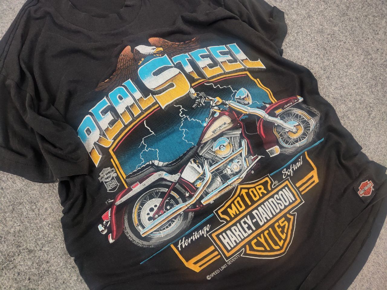 Harley Davidson 80's Harley-Davidson Real Steel Heritage Softail T-shirt Tee Size US M / EU 48-50 / 2 - 5 Thumbnail