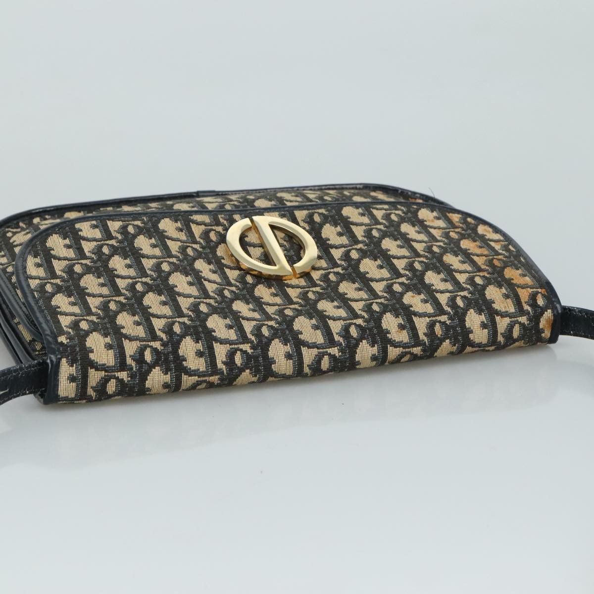 Dior DIOR Trotter Canvas Shoulder Bag Navy Gold Size ONE SIZE - 6 Thumbnail