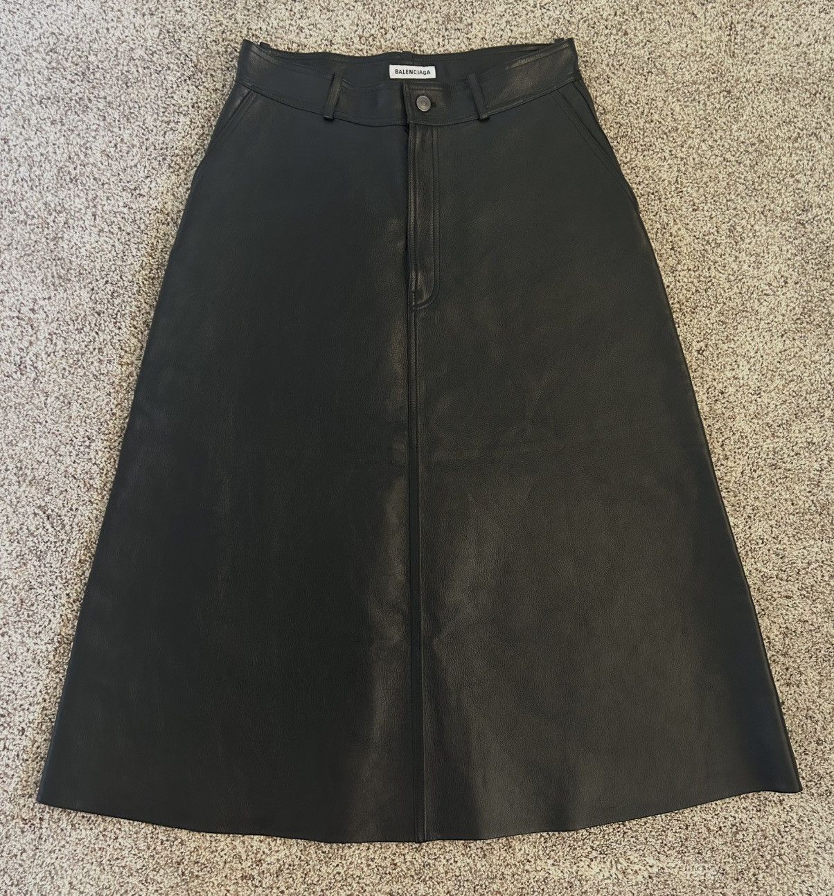 Balenciaga Balenciaga Pure Leather Maxi Skirt Size 40" / US 18 - 1 Thumbnail