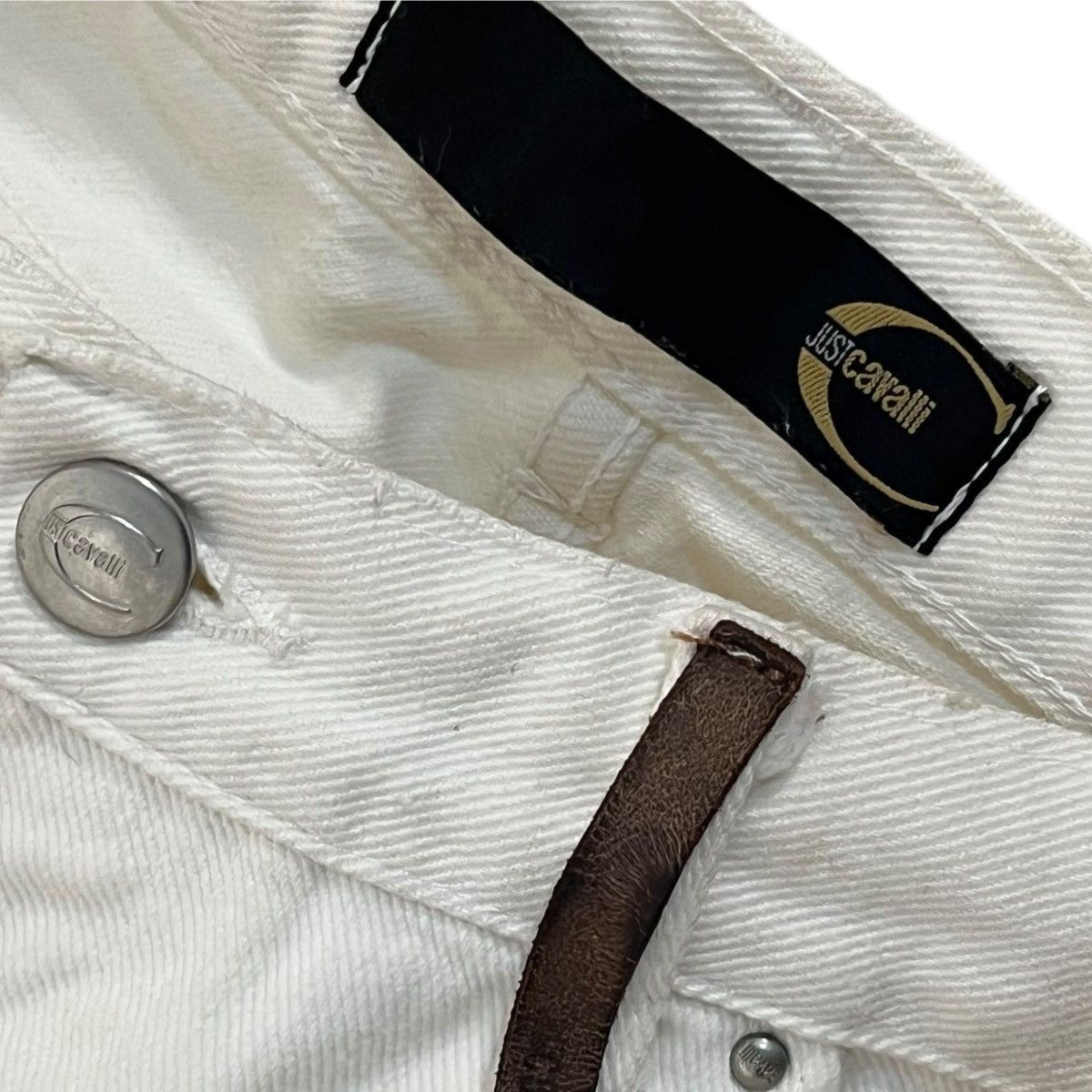Just Cavalli Just Cavalli White Canvas Cowboy Pants Size US 34 / EU 50 - 3 Thumbnail