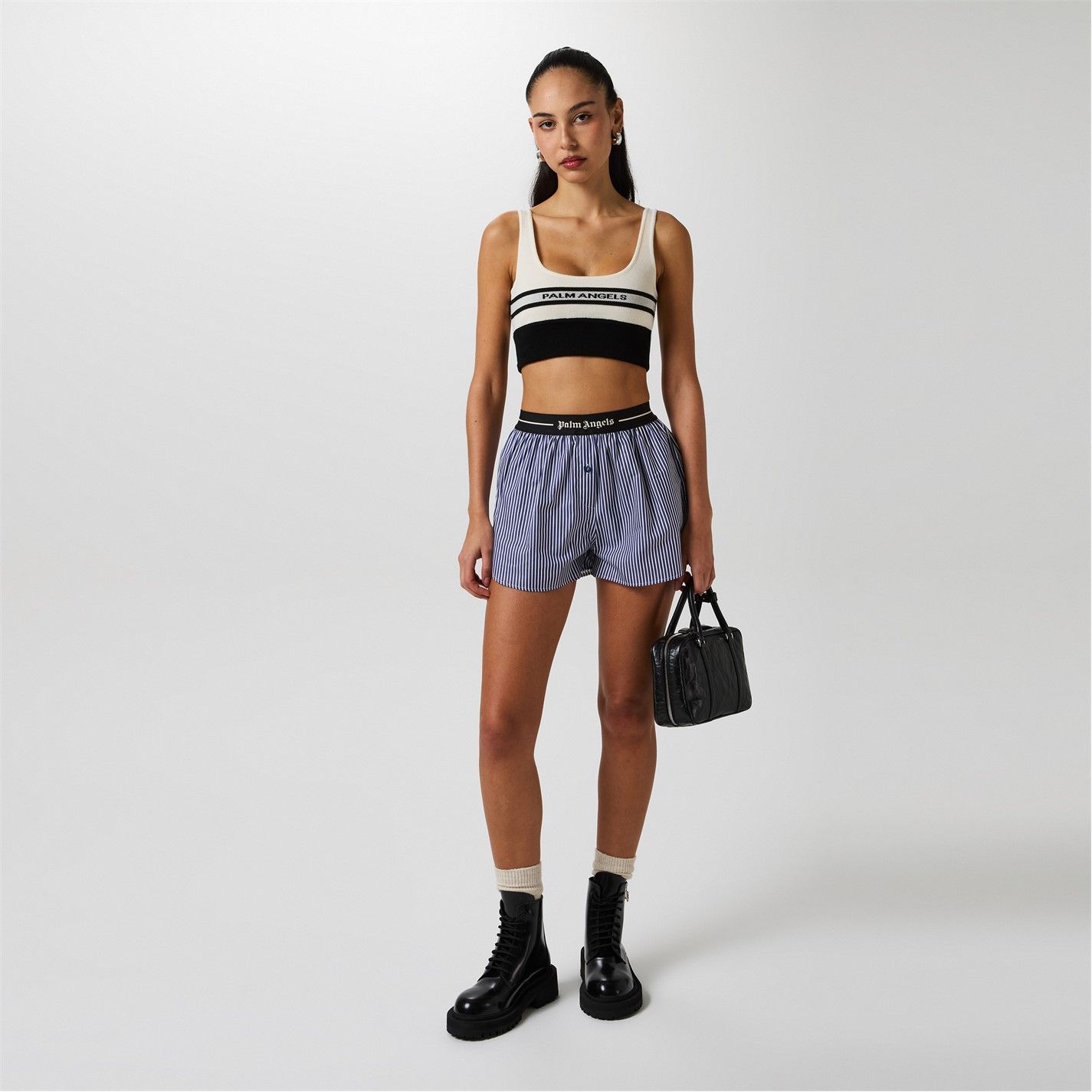 Palm Angels o1g2r1mq0325 Logo Band Striped Short in Multicolor Size 29" - 6 Thumbnail