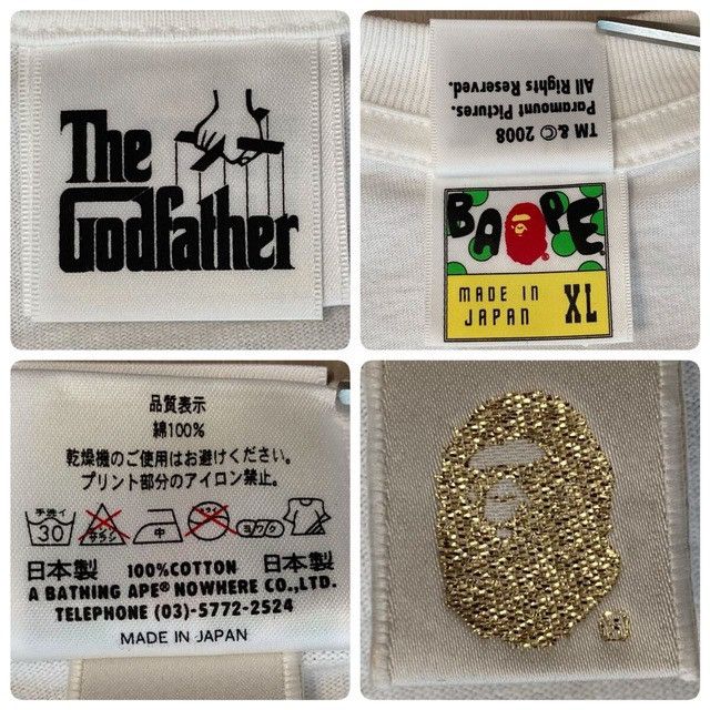 Bape BAPE × The Godfather Logo Check T-shirt a bathing ape NIGO Size US XL / EU 56 / 4 - 7 Thumbnail
