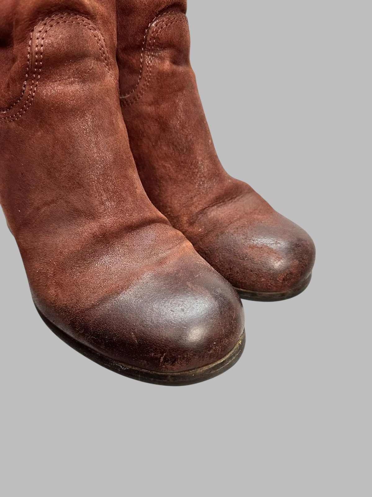 If Six Was Nine Women’s 37 Lavorazione Artigiana Red Suede Leather Boots Size US 7 / IT 37 - 13 Thumbnail