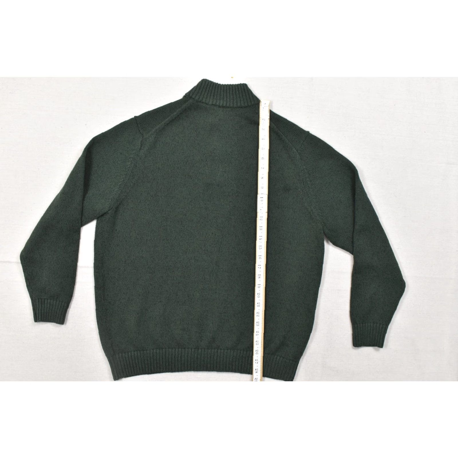 Izod IZOD Men XL Green Quarter Button Mock Neck Sweater Pullover Cotton Blend Knit Long Sleeve Vintage: No Size US XL / EU 56 / 4 - 3 Thumbnail