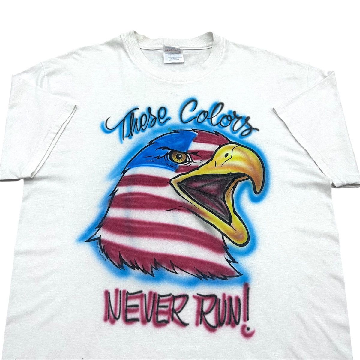 Hanes Vintage Y2K Eagle America Flag OVP Tshirt Size US L / EU 52-54 / 3 - 2 Thumbnail