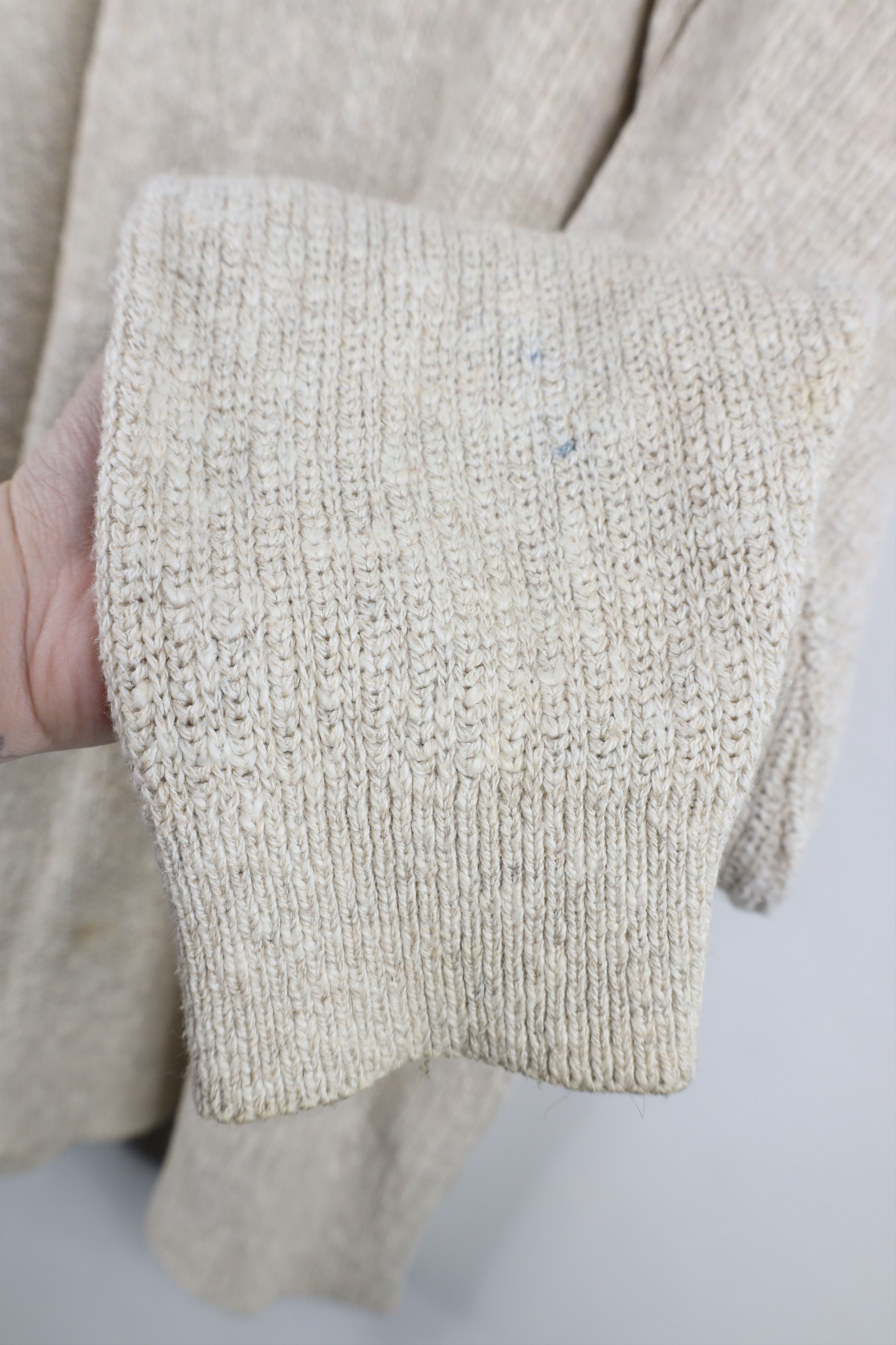 L.L. Bean Vintage 70s LL Bean Jute Blend Ribbed Knit Sweater Beige USA Size US XL / EU 56 / 4 - 7 Thumbnail