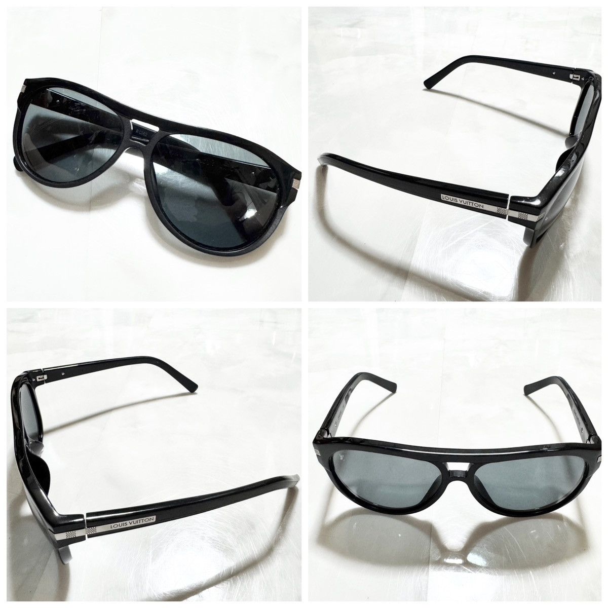 Louis Vuitton Louis Vuitton Z0497E Damier Temple Pilot Sunglasses Size ONE SIZE - 4 Thumbnail