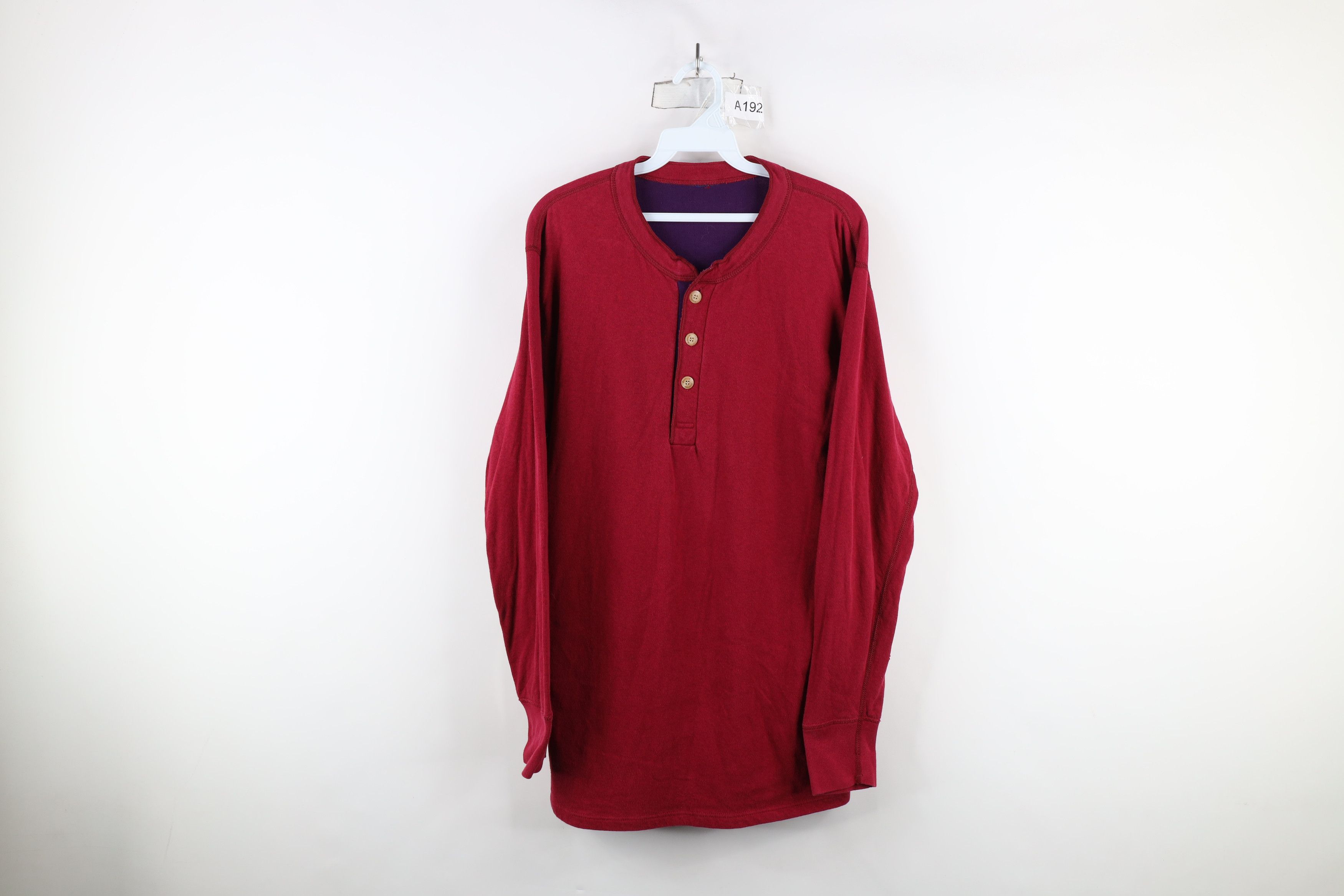 Vintage Vintage 90s Streetwear Wool Blend Thermal Henley T-Shirt USA Size US M / EU 48-50 / 2 - 1 Thumbnail