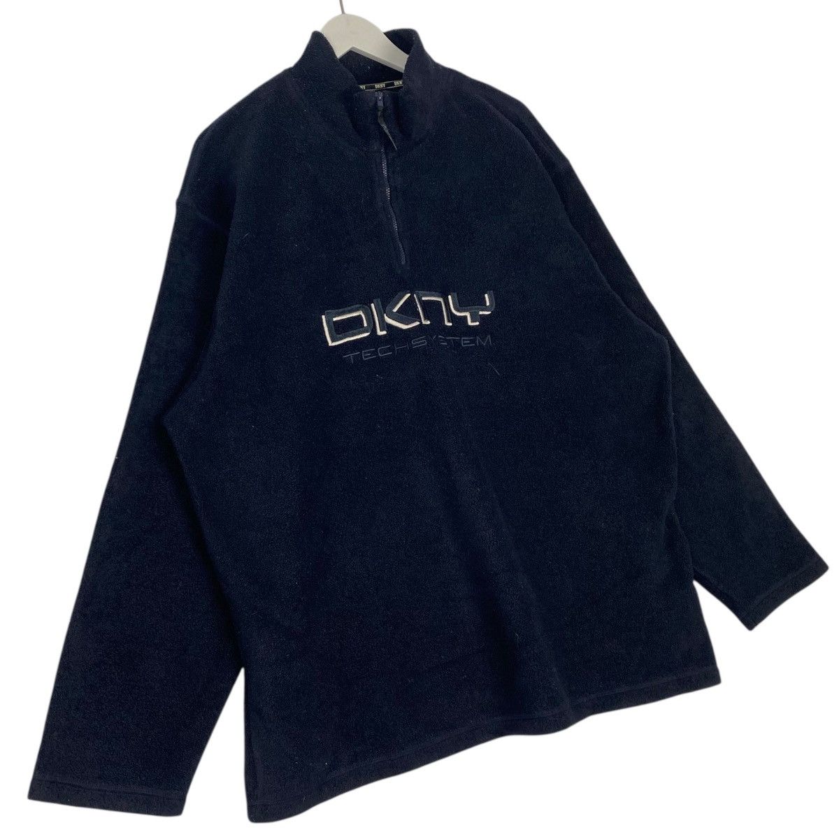 Other Vintage 90s DKNY Tec-System Half Zipper Fleece Navy Blue Size US XL / EU 56 / 4 - 3 Thumbnail