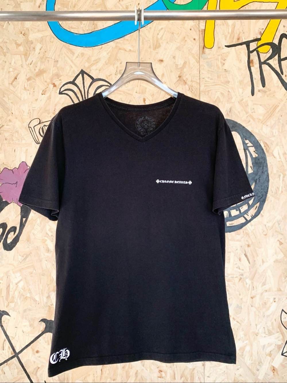 Chrome Hearts Chrome Heart Sword Logo Vneck tee | Grailed