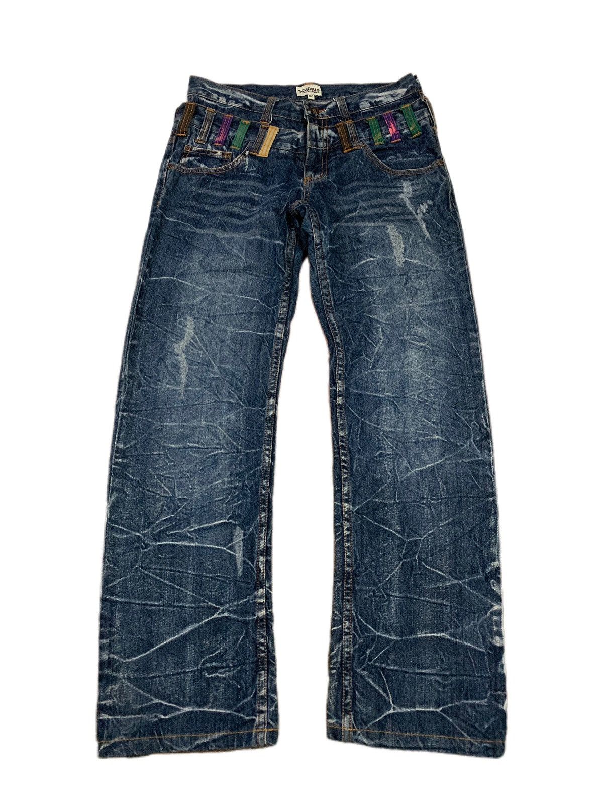 Hysteric Glamour RARE DOUBLE WAIST NYLAUS JEANS PUNK GOTH OPIUM SEDITIONARIES Size US 32 / EU 48 - 1 Thumbnail