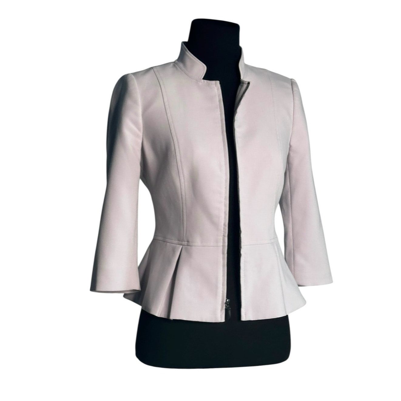White House Black Market White House Black Market Lilac Peplum Zipper Jacket size 00P Size XXS / US 00 / IT 34 - 6 Thumbnail