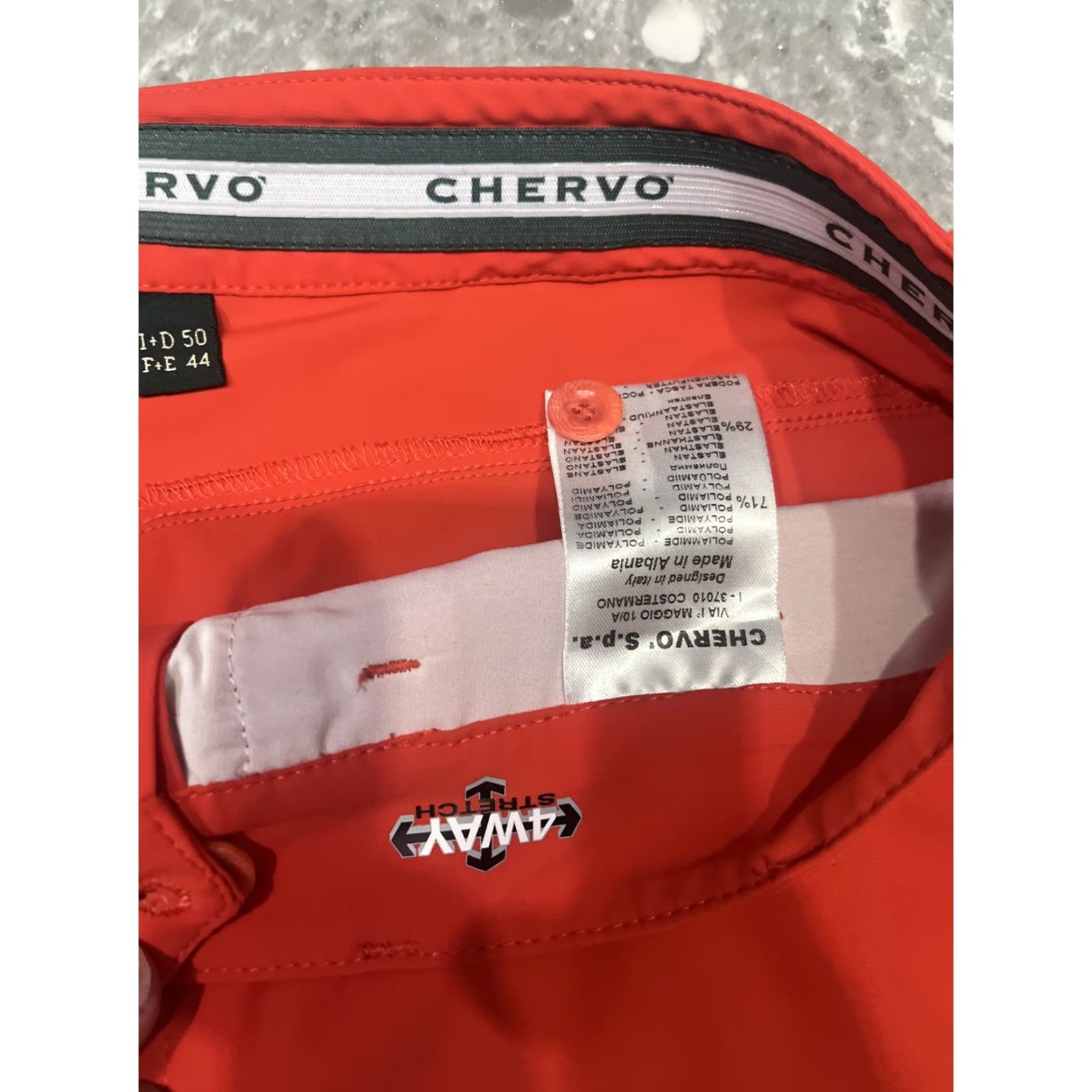 Vintage Chervo Mens Golf Performance Garing Shorts UV Protection 34x9.5" Orange Chino Regular Mens Size US 34 / EU 50 - 4 Thumbnail