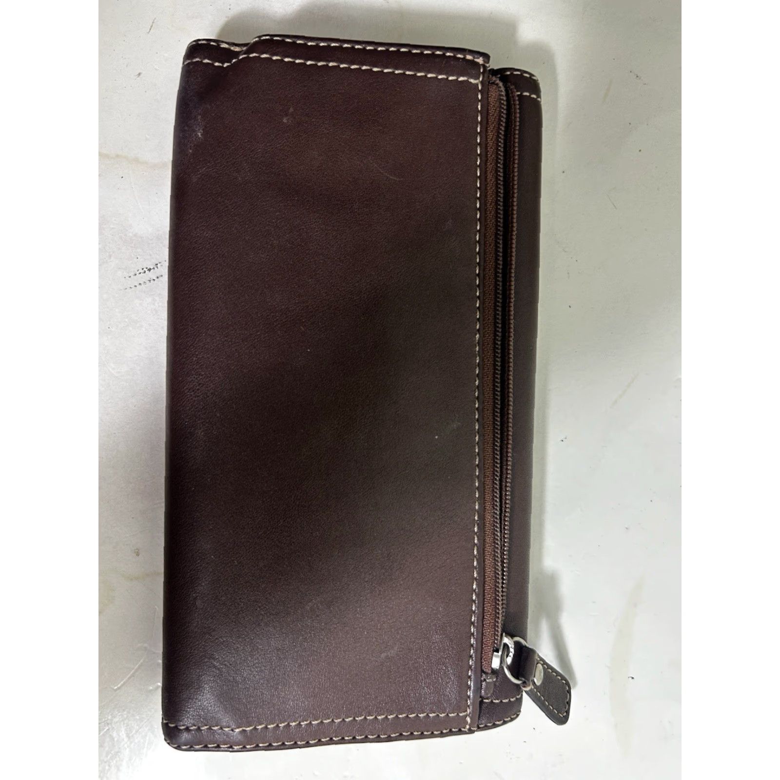 Coach Coach Wallet Brown Leather Bifold Clutch Button Snap 8x4 Women Stains Photos Size ONE SIZE - 7 Thumbnail