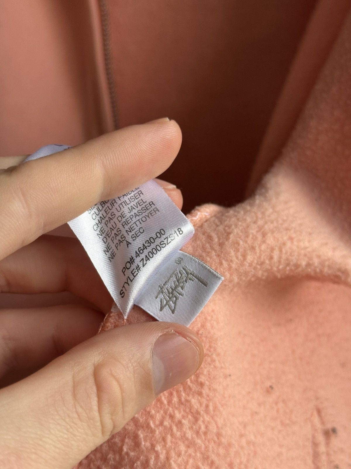 Stussy Stussy peach zip hoodie 00,s Size US L / EU 52-54 / 3 - 16 Thumbnail
