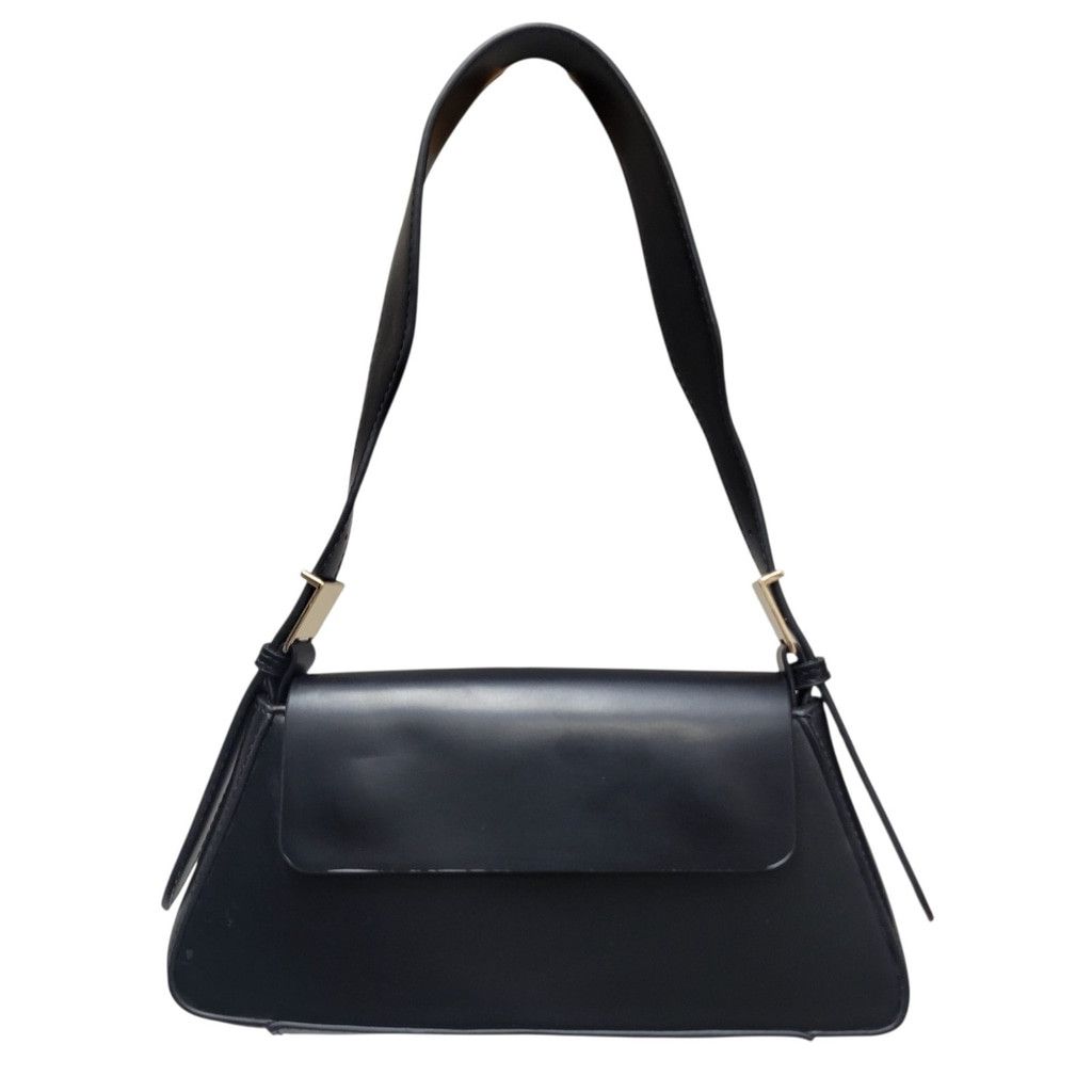 Zara ZARA Women's Faux-Leather Black Shoulder Bag Purse Pre-owned Size ONE SIZE - 2 Thumbnail