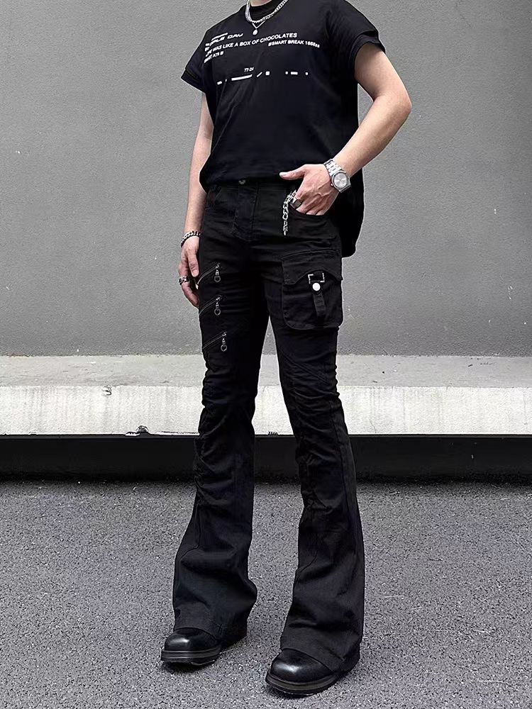 Black pants with side zippers