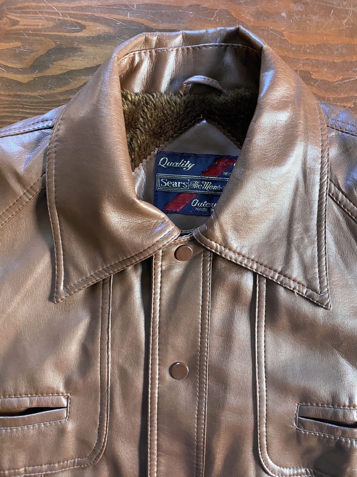 Sears Vintage 60’s Sears Brown Pleather Faux Fur Retro Jacket Size US L / EU 52-54 / 3 - 12 Thumbnail