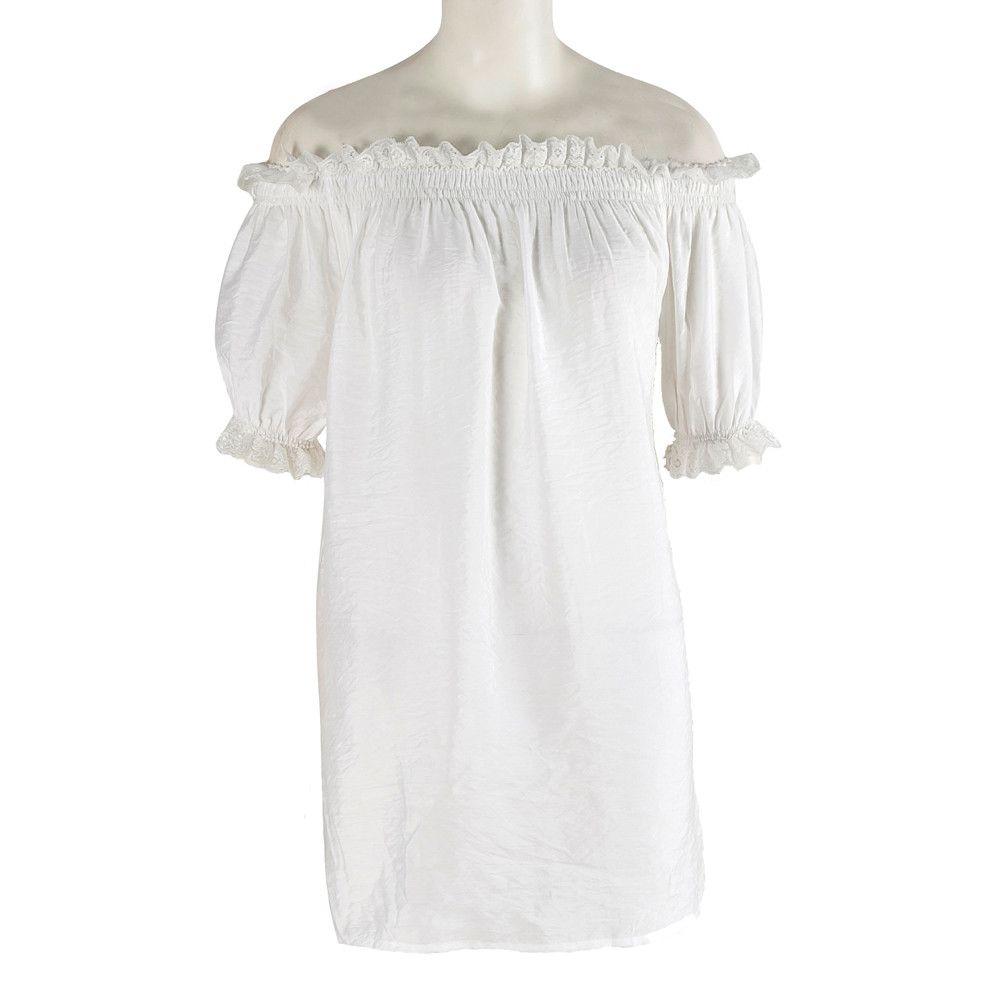 Other Tunic tops tencel blouse short sleeve for women white Size M / US 6-8 / IT 42-44 - 1 Thumbnail