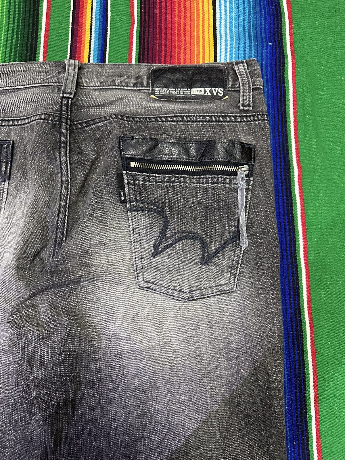 Kapital 💥Edwin vxs💥distress design zipper back pocket 💥 Size US 36 / EU 52 - 4 Thumbnail