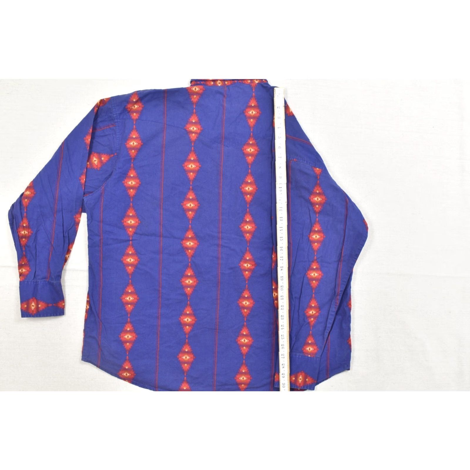 Wrangler VINTAGE Wrangler Western Shirt Men 2XL Blue Aztec Diamond Geometric Snap Cotton VTG Size US XXL / EU 58 / 5 - 5 Thumbnail