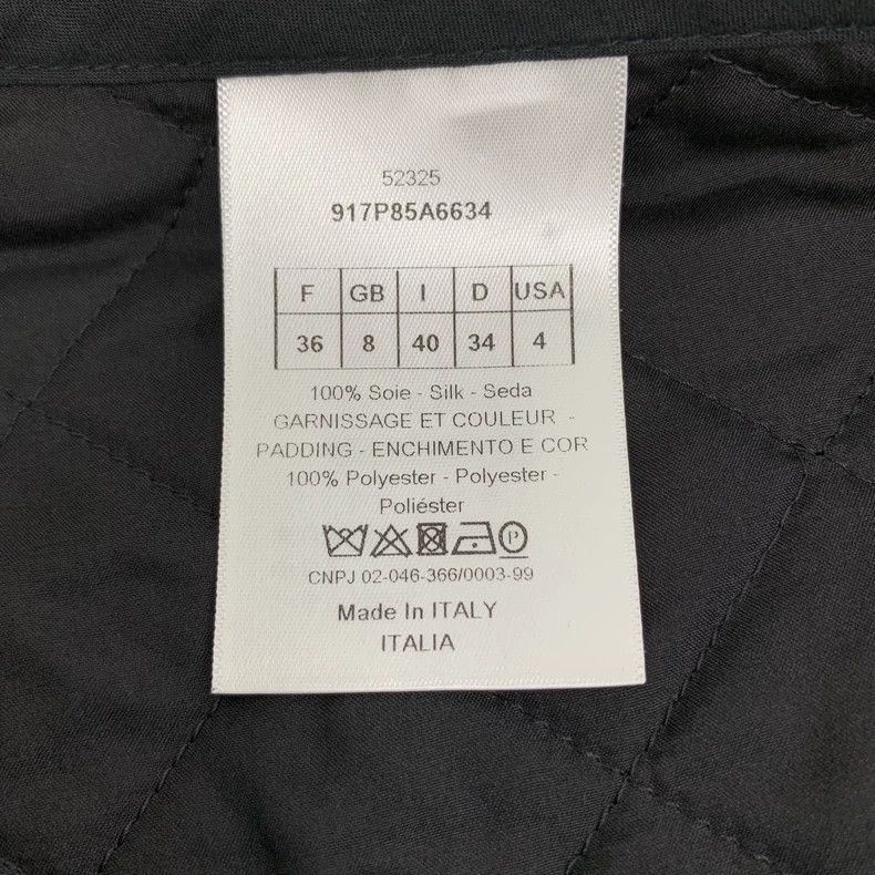 Dior Dior Black diamond plaid bee embroidery mulberry silk casua Size 24" / US 00 / IT 34 - 8 Thumbnail