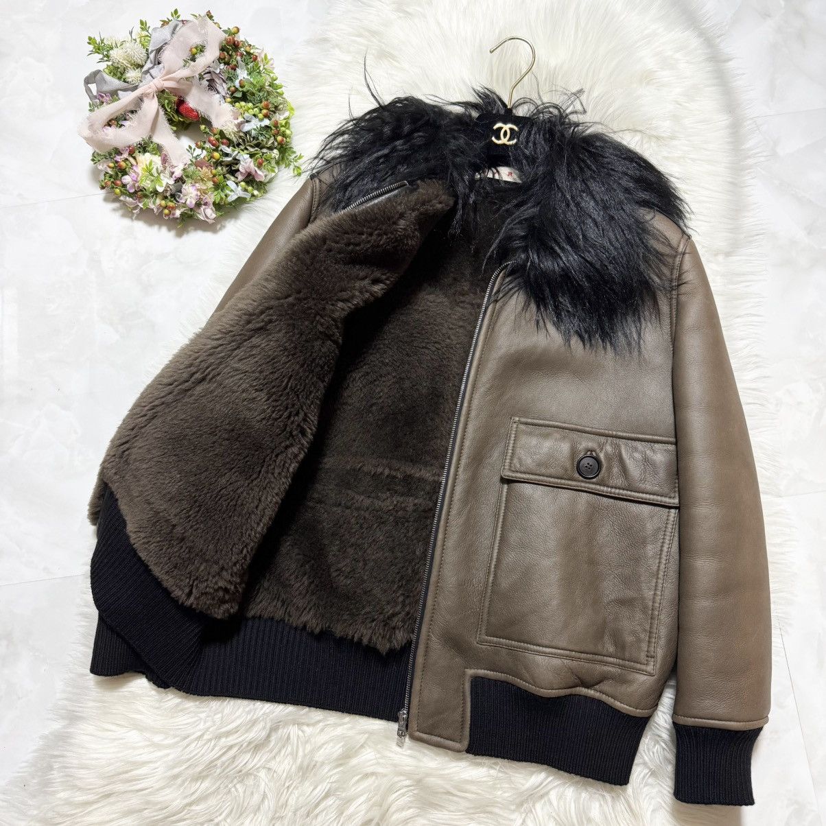 Marni Marni full fur lining leather blouson bomber jacket 42 olive Size M / US 6-8 / IT 42-44 - 1 Thumbnail