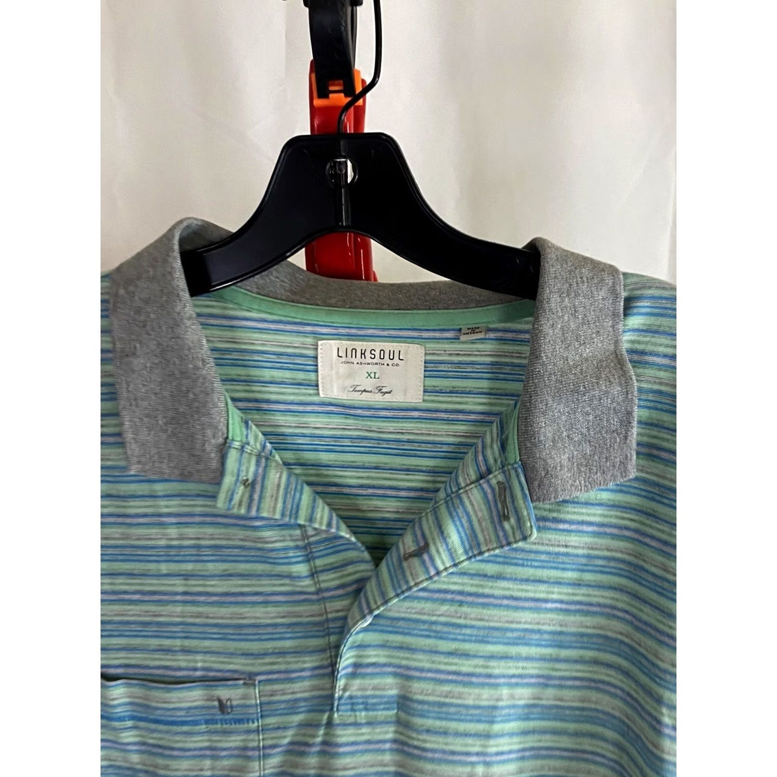 Vintage Linksoul Polo Shirt XL Embroidedred Golf Club Stripe Men XS? XL - Note: Original title contains XL; no new info added. Size US XL / EU 56 / 4 - 6 Thumbnail