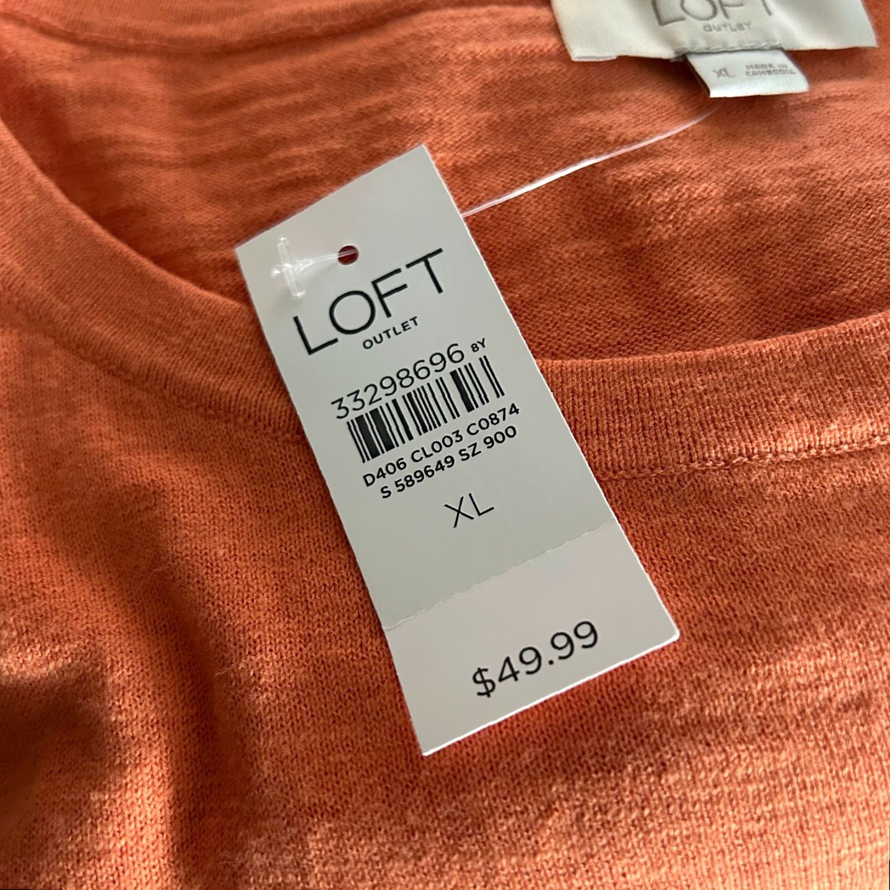 Loft LOFT Outlet Womens Sweater Orange Thin Crew Neck Long Sleeve Front Tie XL Pullover Knit Casual Workwear Mens? Size XL / US 12-14 / IT 48-50 - 7 Thumbnail