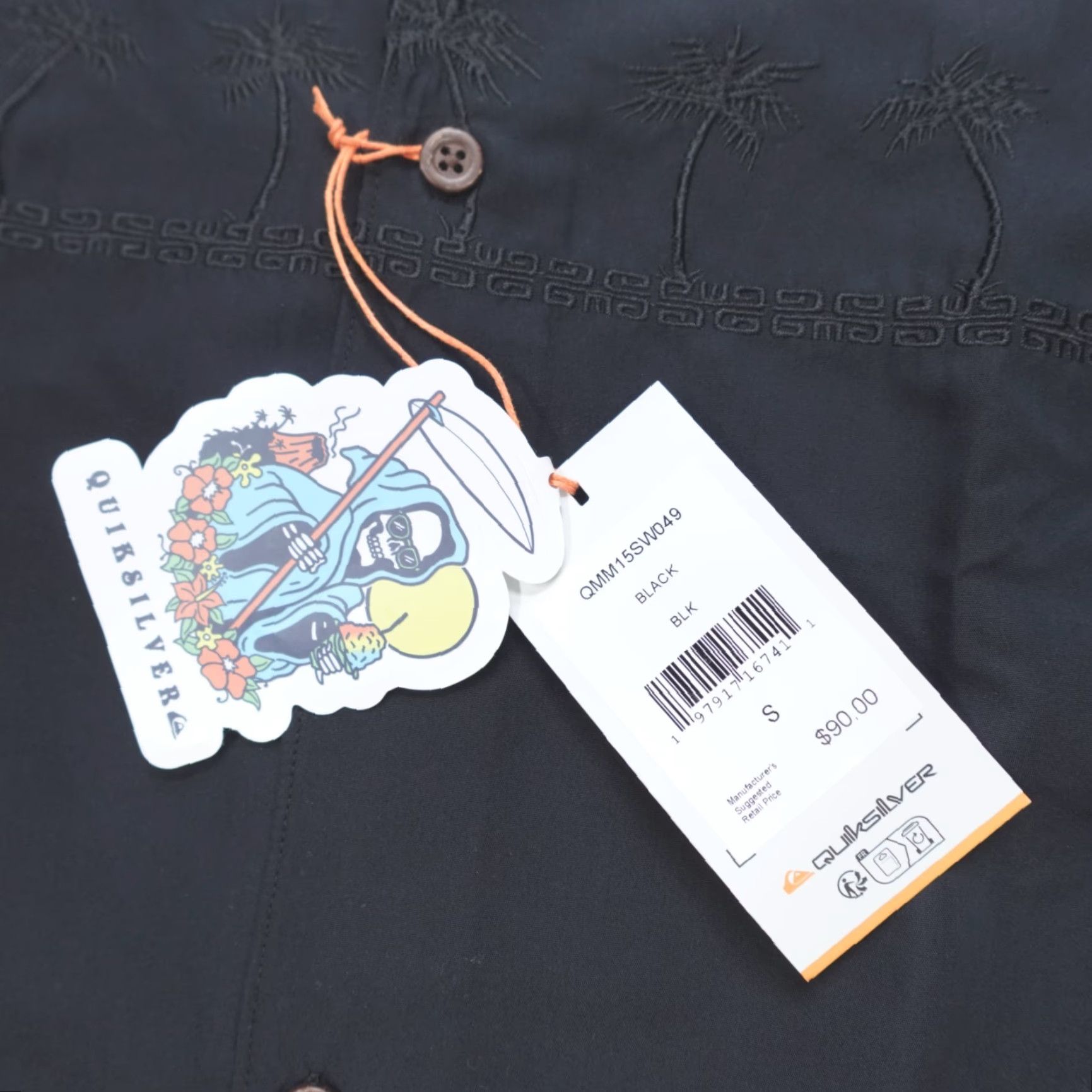 Quiksilver Quiksilver Waterman Tahiti Palms S/S Embroidered Woven Black Mens Size S Button-Up Shirt Size US S / EU 44-46 / 1 - 3 Thumbnail