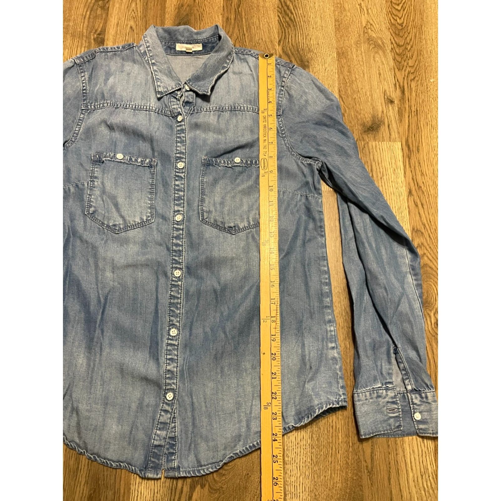 Vintage Maurices Shirt Womens Small Blue Jean Button Up Long Sleeve Shirt Casual Modern image? Size S / US 4 / IT 40 - 7 Thumbnail