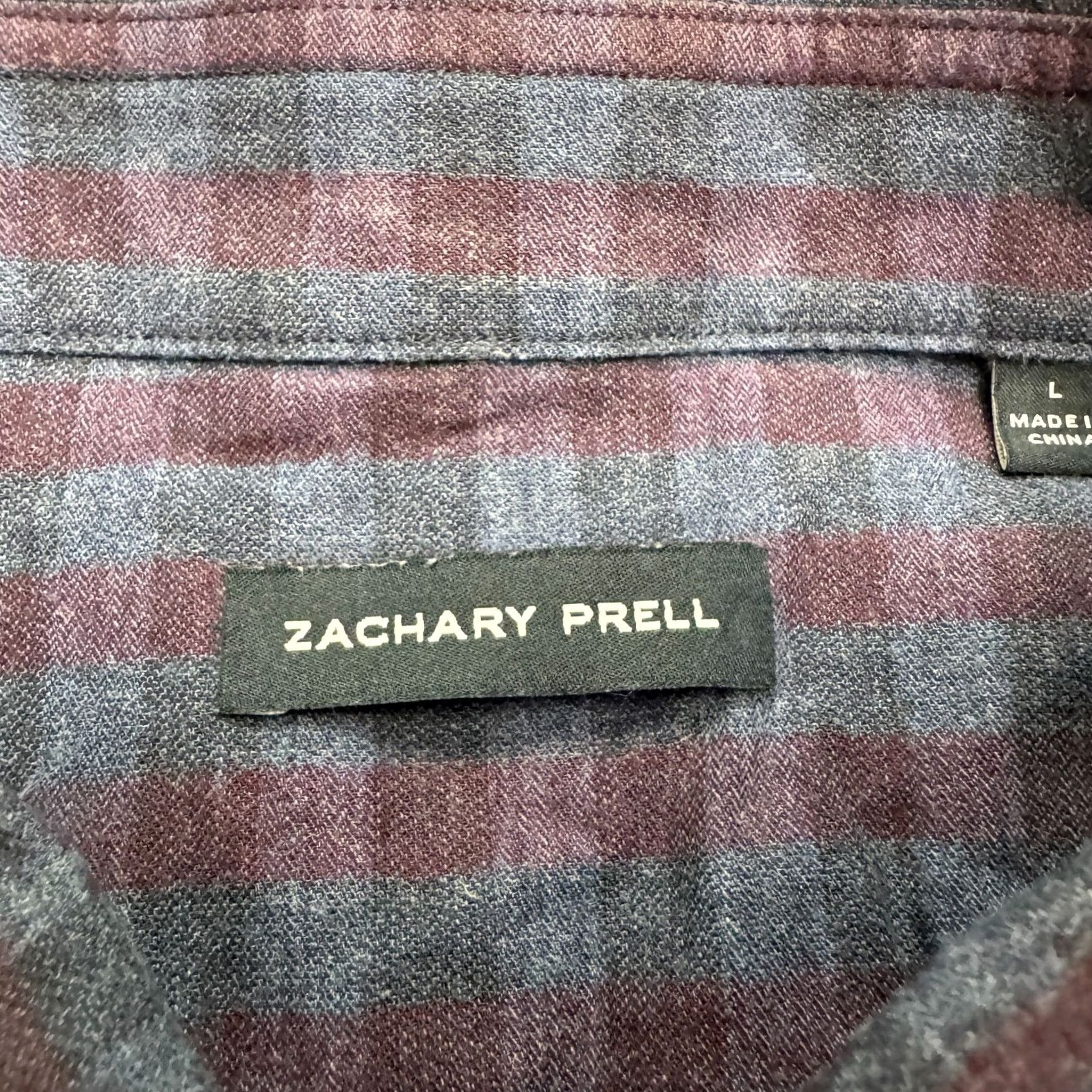 Vintage ZACHARY PRELL Button-Down Shirt Mens L Blue Purple Cotton Long Sleeve Casual Plaid Adult Regular Mens Size US L / EU 52-54 / 3 - 6 Thumbnail
