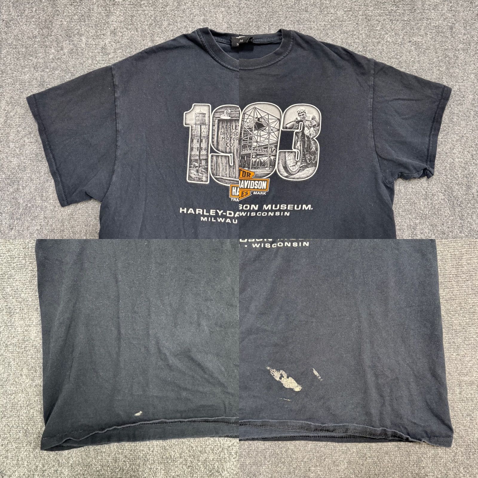 Harley Davidson Harley Davidson Museum T-Shirt Men Medium Milwaukee Wisconsin Stained Y2K Black Distressed Size US S / EU 44-46 / 1 - 8 Thumbnail