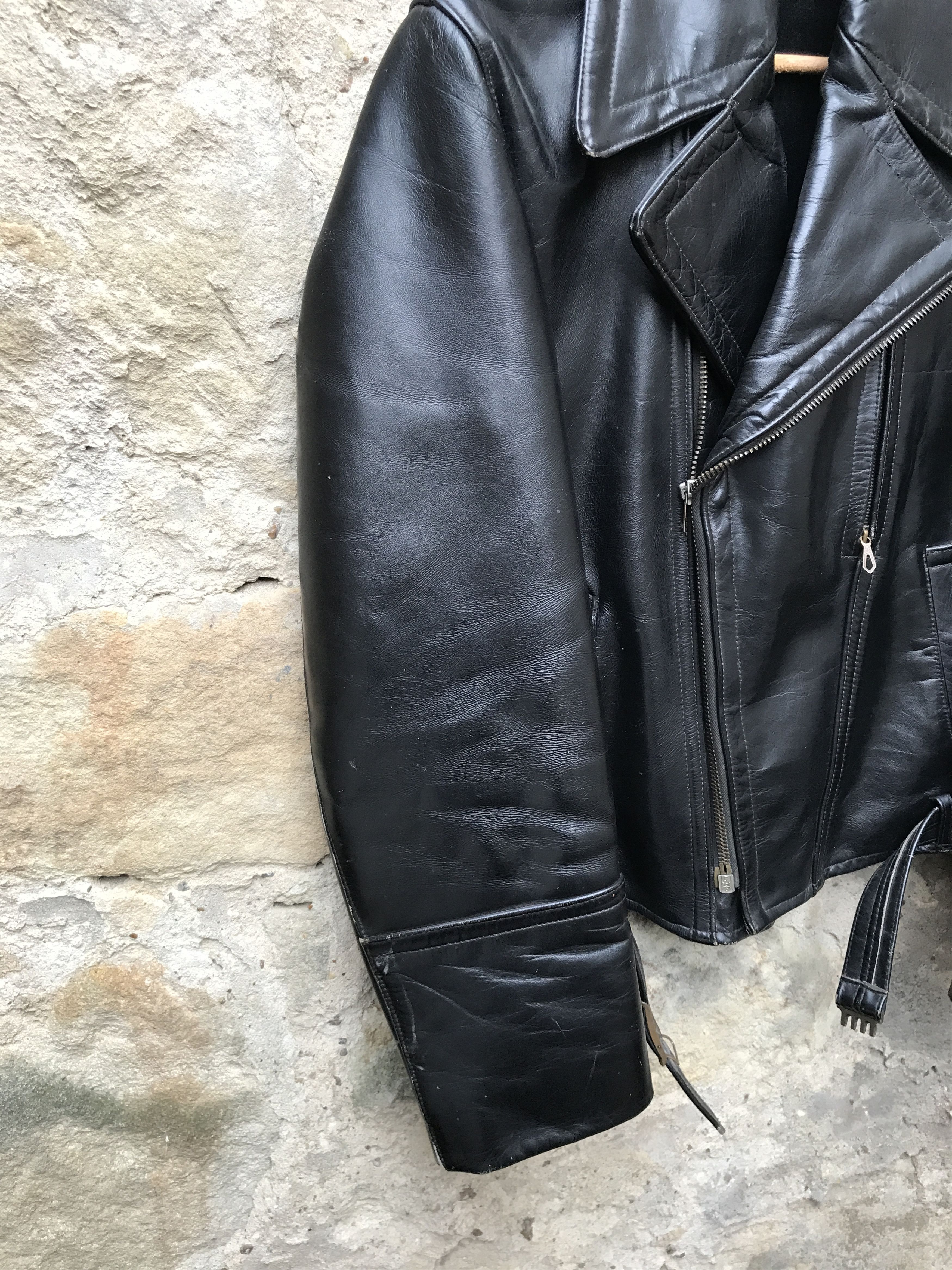 Vintage Very Rare Vintage 40s Horsehide Motorcycle Leather Jacket Size US M / EU 48-50 / 2 - 4 Thumbnail
