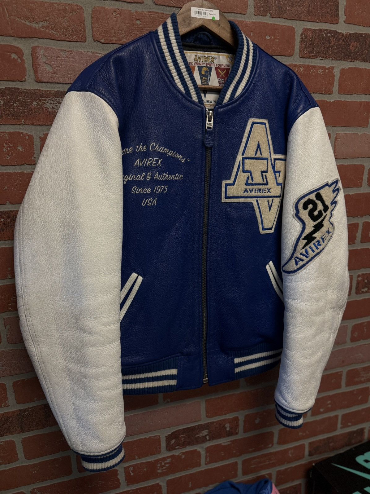 Avirex Avirex Blue White Leather Jacket Size Medium 🧼 Size US M / EU 48-50 / 2 - 5 Thumbnail