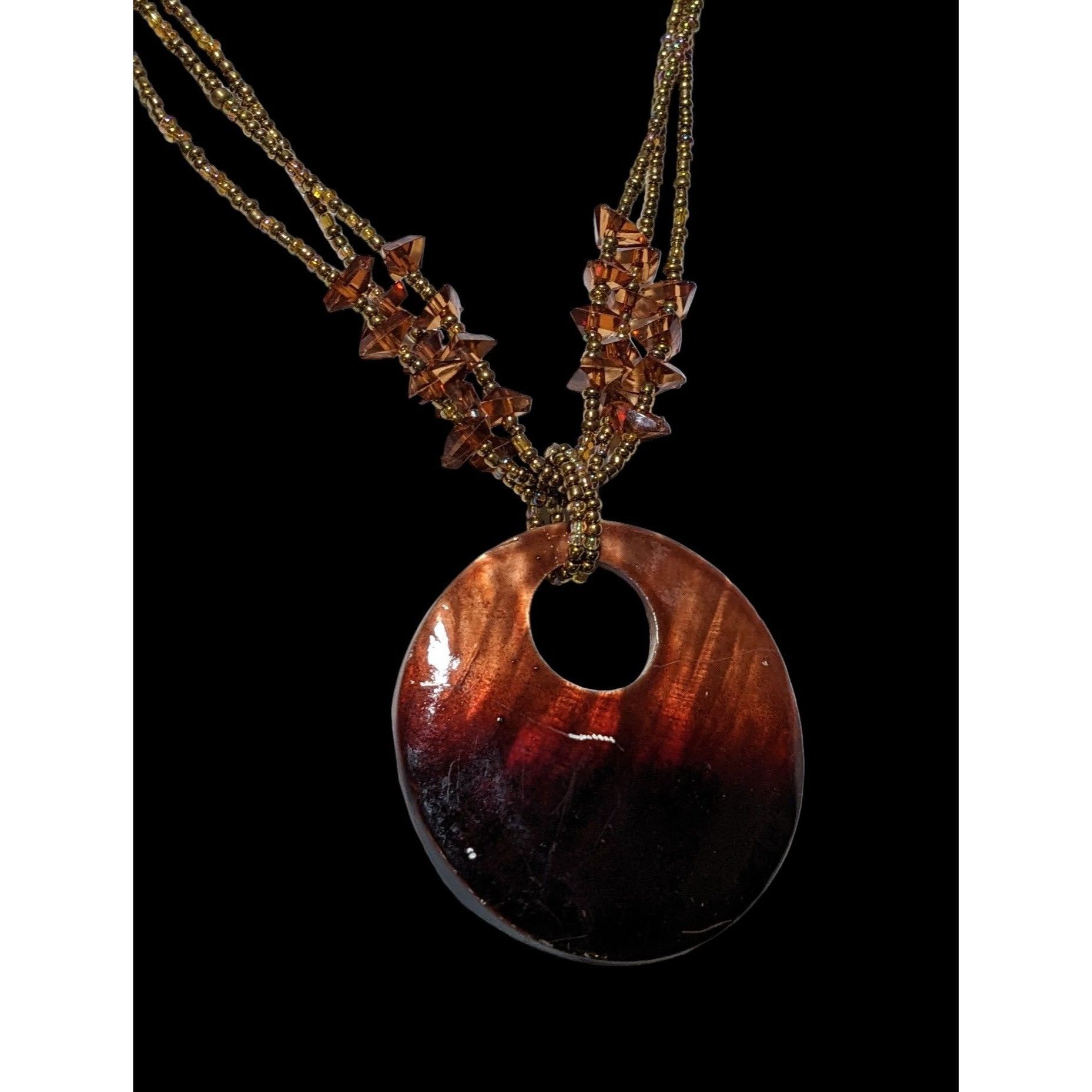 Other Mermaidcore Brown Beaded Shell Pendant Necklace Size ONE SIZE - 3 Thumbnail