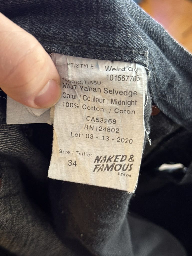 Naked & Famous Made in Japan MIJ7 Yahan Midnight Weird Guy Selvedge Denim Size US 34 / EU 50 - 10 Thumbnail