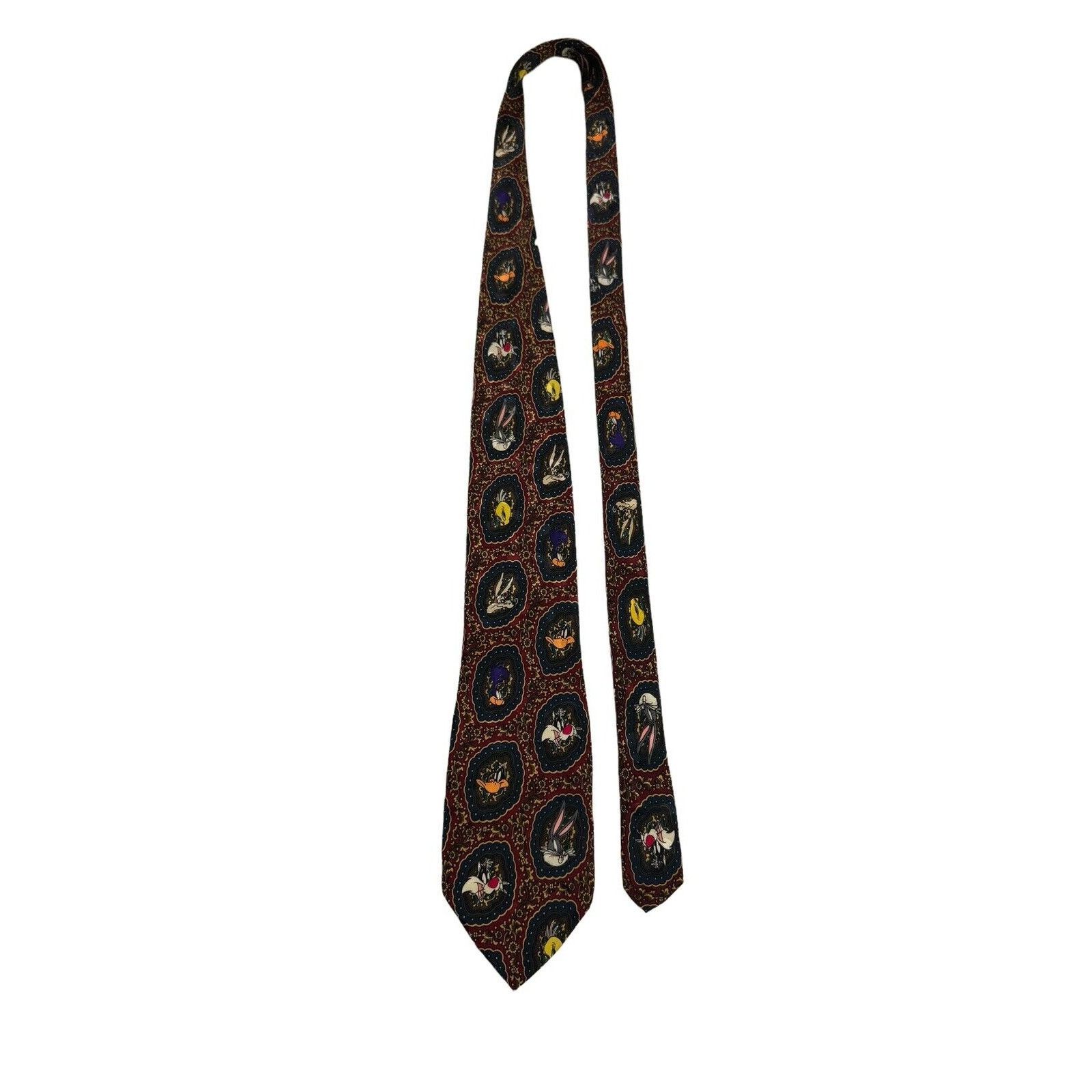 Vintage Looney Tunes Mania Portraits Bugs Bunny Daffy Necktie Size ONE SIZE - 2 Thumbnail