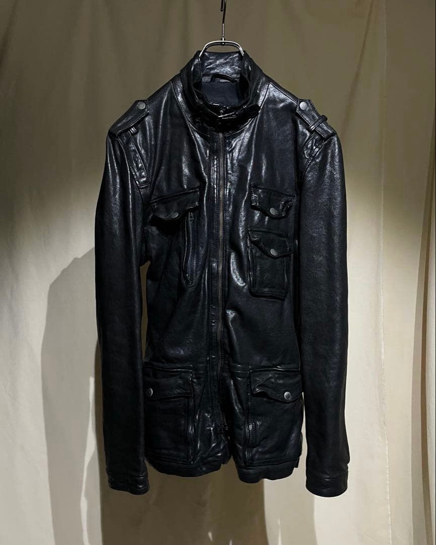 Neil Barrett Early 2000s Neil Barrett - Utility Goatskin Leather Jacket Size US L / EU 52-54 / 3 - 10 Thumbnail