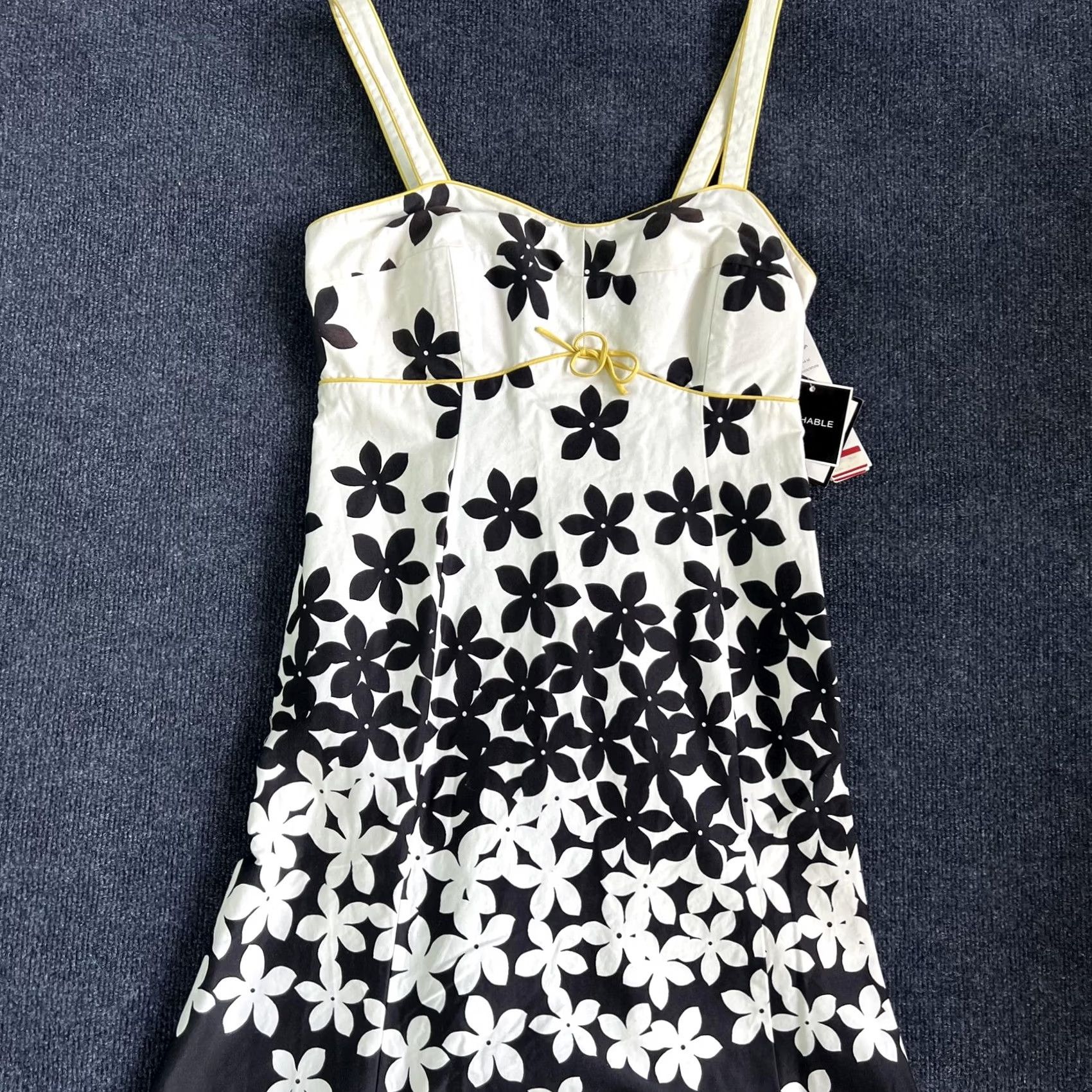 Madison Madison Leigh Dress Womens 12 Black White Floral Sundress Knee Length Sleeveless Sweetheart Stranger? Size XL / US 12-14 / IT 48-50 - 2 Thumbnail
