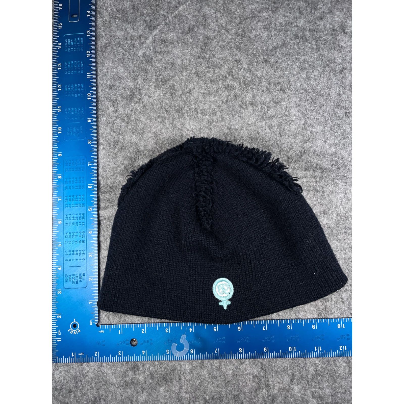 Vintage Unbranded Beanie Hat Adult One Size Dark Navy Blue Knit Acrylic Girl Gender Letter B Size ONE SIZE - 5 Thumbnail
