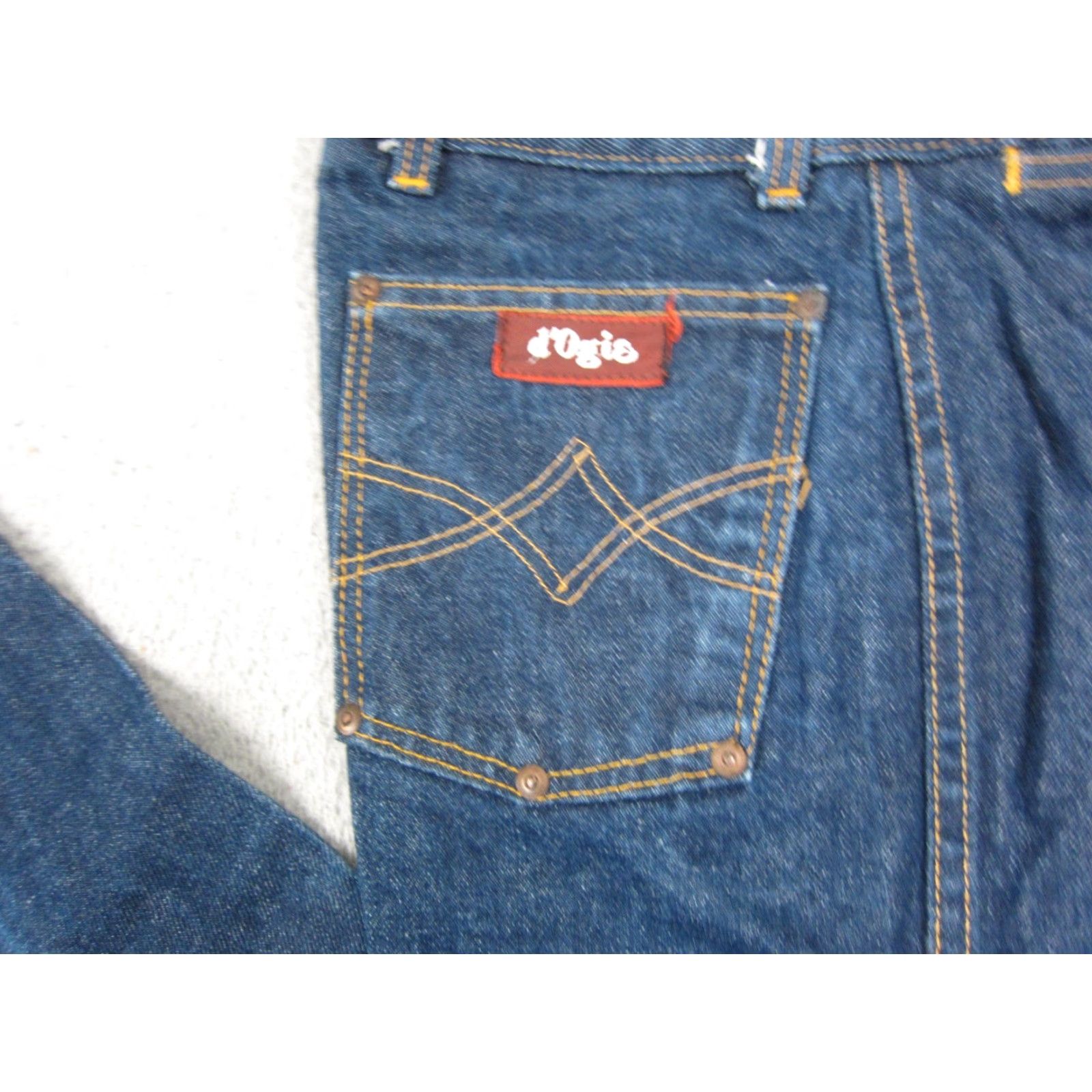 Denime VINTAGE d’Ogie Jeans Womens 11 26x34 Blue Denim Talon Zip 60s 70s Size 32" / US 10 / IT 46 - 3 Thumbnail