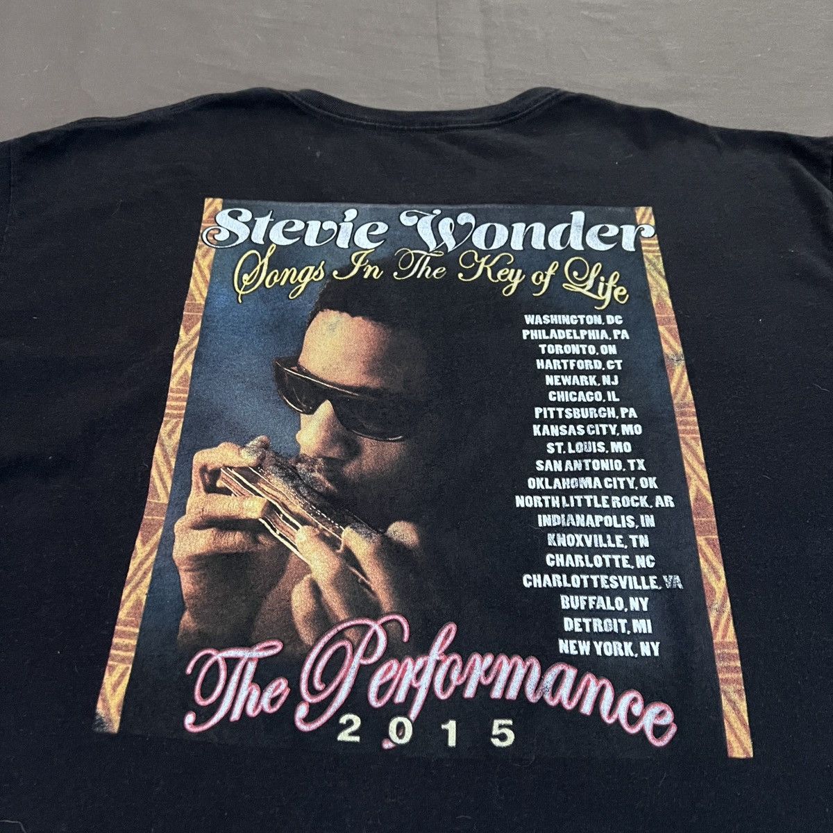 Band Tees × Rap Tees × Star Of Hollywood Stevie Wonder The Performance 2015 Tour Promo Tee 2XL Size US XXL / EU 58 / 5 - 8 Thumbnail