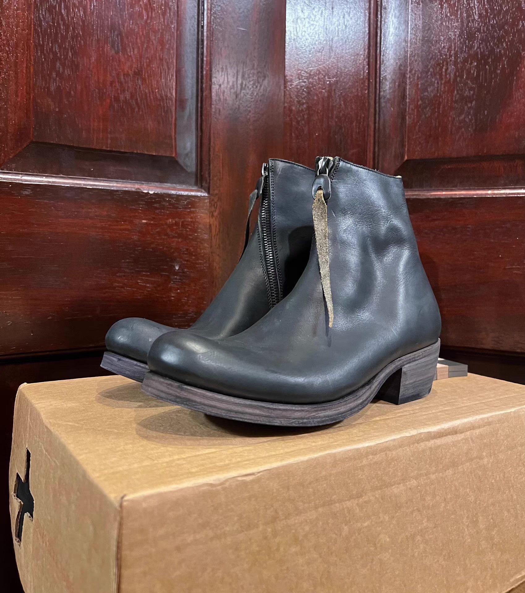 Ma+ m.a+ Women's Black One‑Piece Side‑Zip Short Boots Ｑ25 Size US 5 / IT 35 - 4 Thumbnail