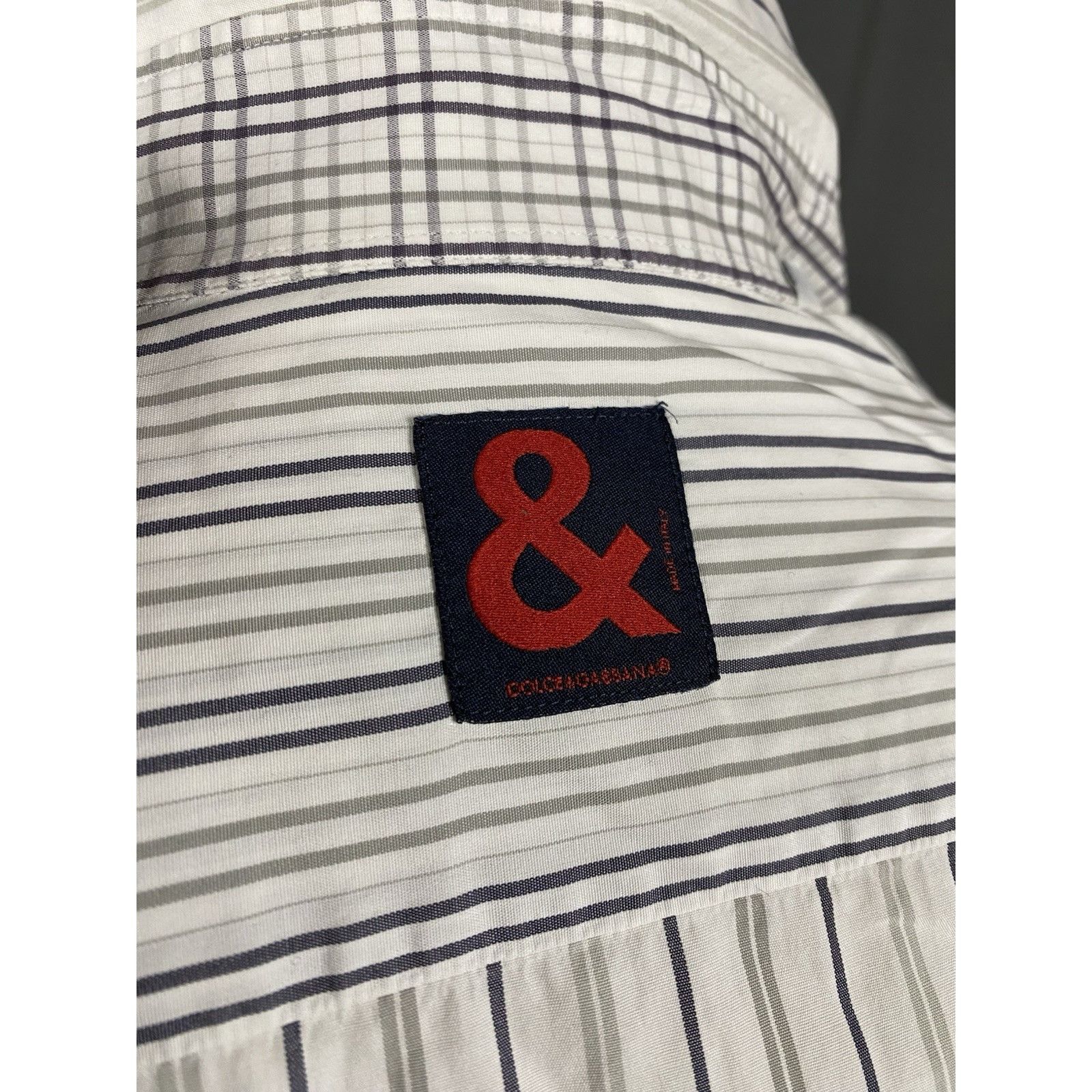 Dolce & Gabbana Dolce&Gabbana Men's Vintage White Blue Striped Longsleeve Sh Size US M / EU 48-50 / 2 - 9 Thumbnail