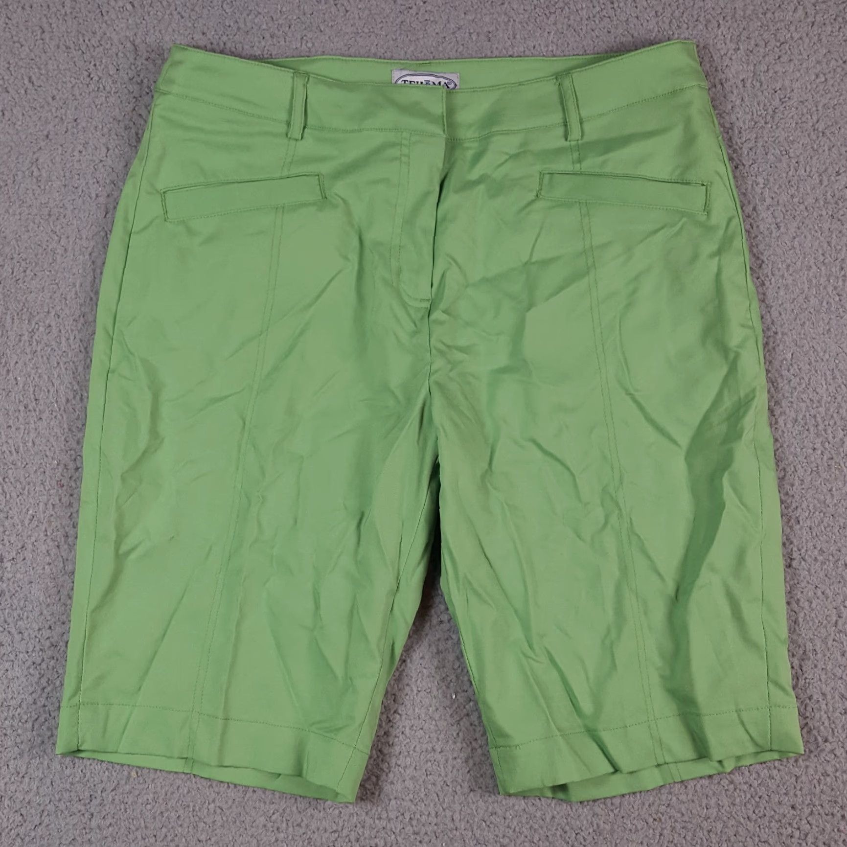 Vintage VINTAGE Teháma Bermuda Shorts Women 00s 90s Y2K Preppy Green Breathable Relaxed Size 12 Asian? Size 30" / US 8 / IT 44 - 2 Thumbnail