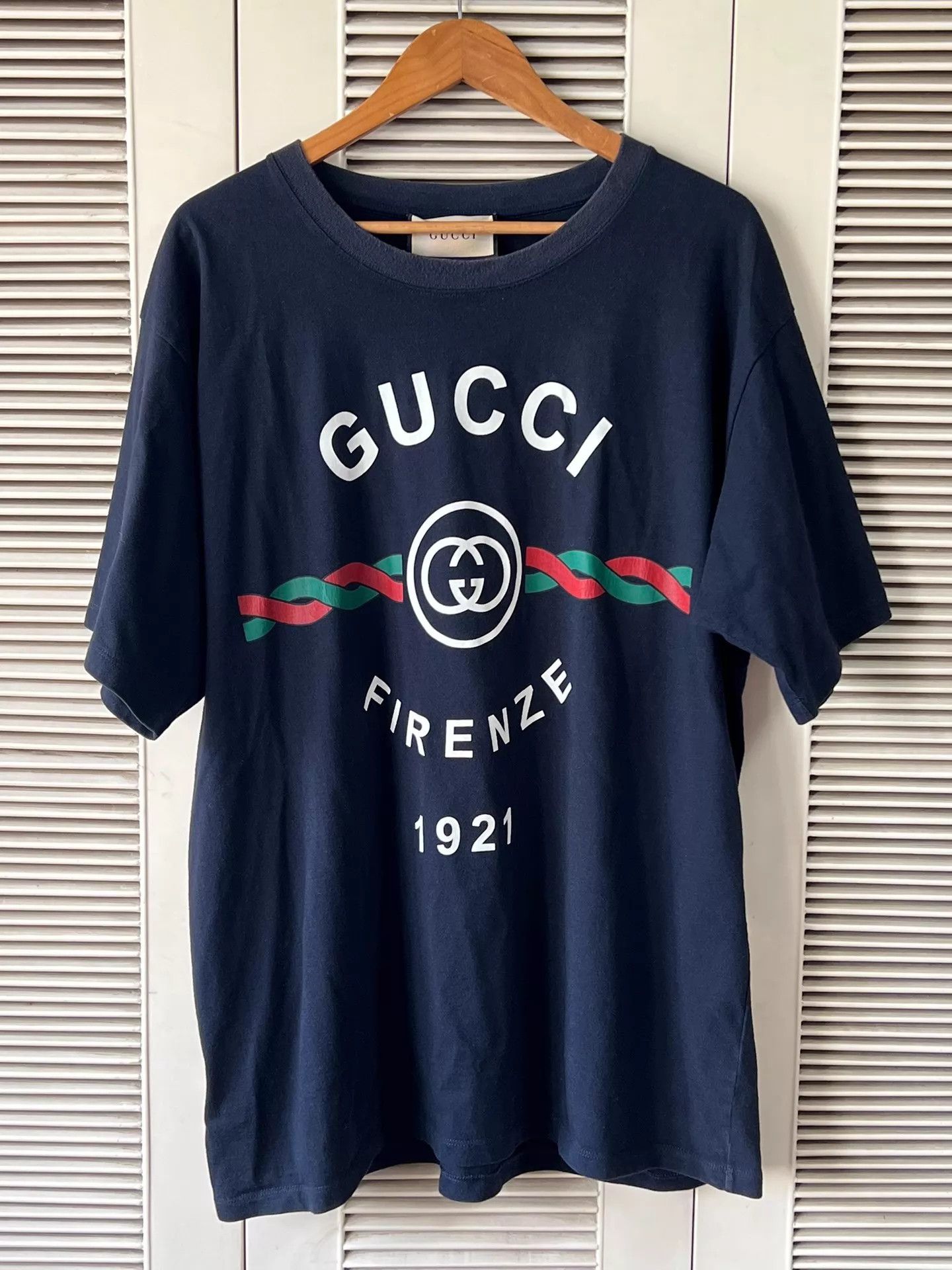 Gucci Gucci 1921 GG Red/Green Ribbon Relaxed XL T-Shirt Size US XL / EU 56 / 4 - 1 Thumbnail
